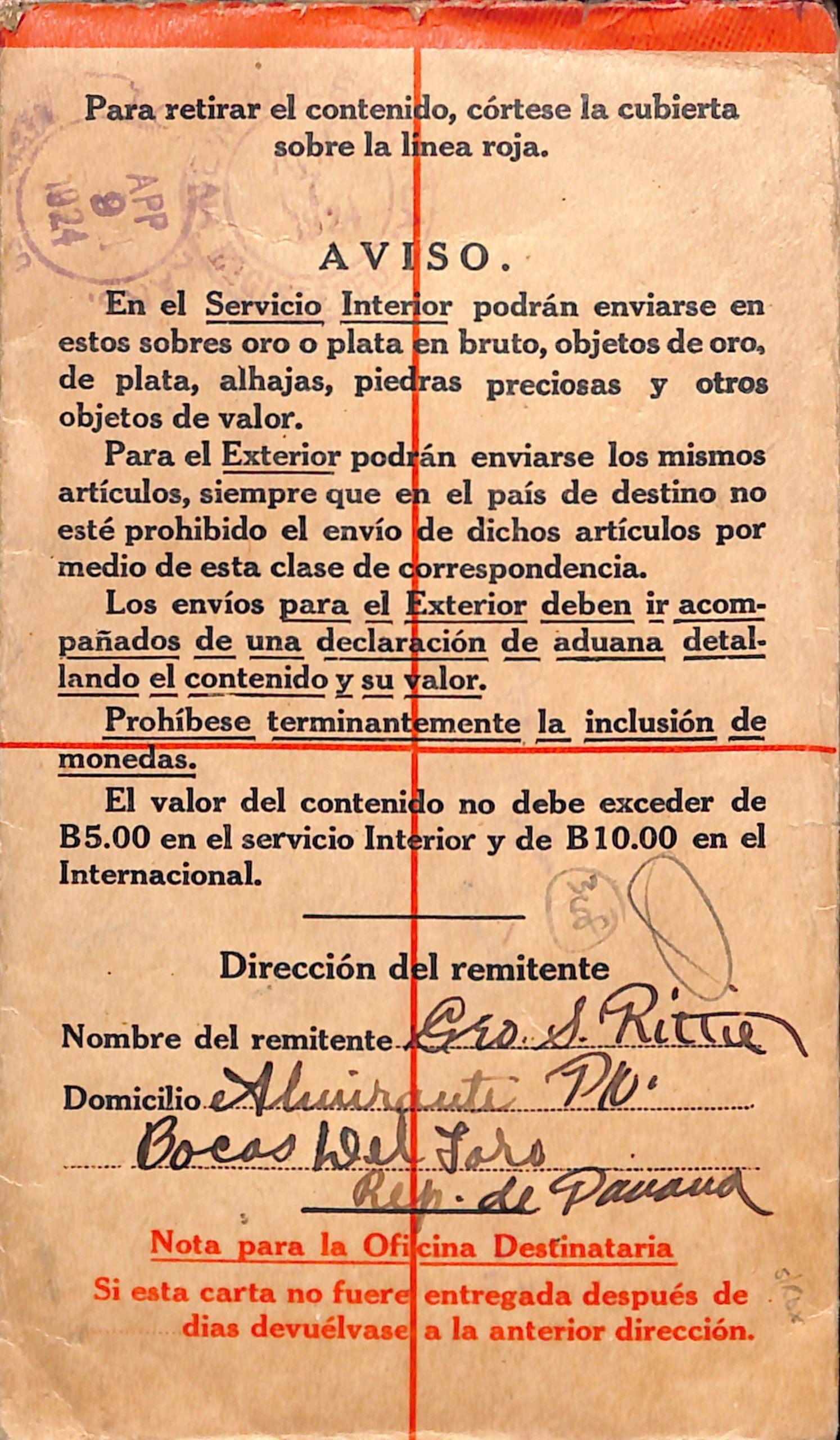 Panama/Canal Zone 1924 - 2