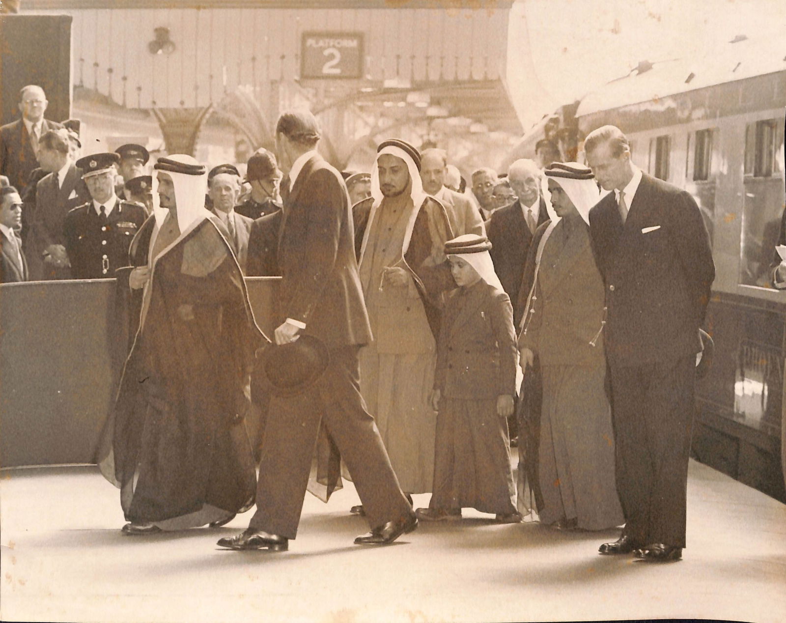 Prince Fahd leads Saudi Arabian party for HM Queen 1953 (May 30): Title: Prince Fahd leads Saudi Arabian party for HM Queen 1953 (May 30) Description: H.E. Prince Fahd Ibn Abdul Aziz, representing H.E King of Saudi Arabia and the House of Saud on his first