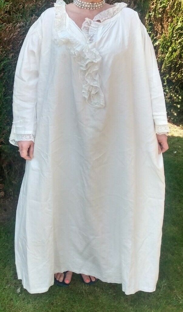 Royalty Queen Victoria's Nightdress 100% Cotton Embroidered CROWMN above VR No 36 being No 36 of - 10