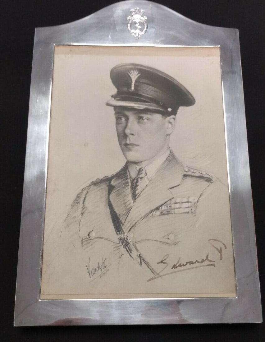 Royalty Signed Edward P mounted in silver wooden easel backed frame. Made by silversmiths Alfred - 2