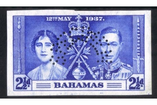 BAHAMAS 1937 George VI Coronation imperforate set of three on gummed watermarked paper each perfo...: Title: BAHAMAS 1937 George VI Coronation imperforate set of three on gummed watermarked paper each perfora Description: ÊÊ BAHAMAS 1937 George VI Coronation imperforate set of