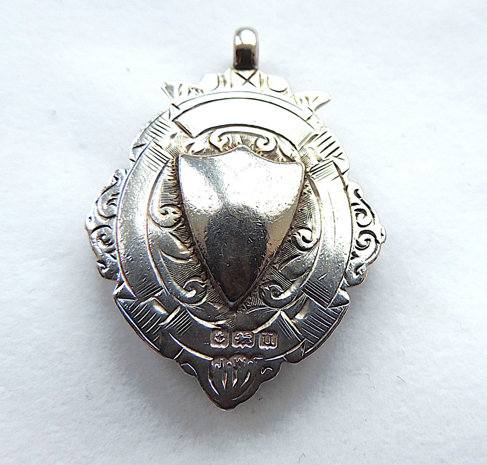 Sterling Silver & Gold Fob Football Medal Made by J W Tiptaft & Son Ltd In 1919 - 3