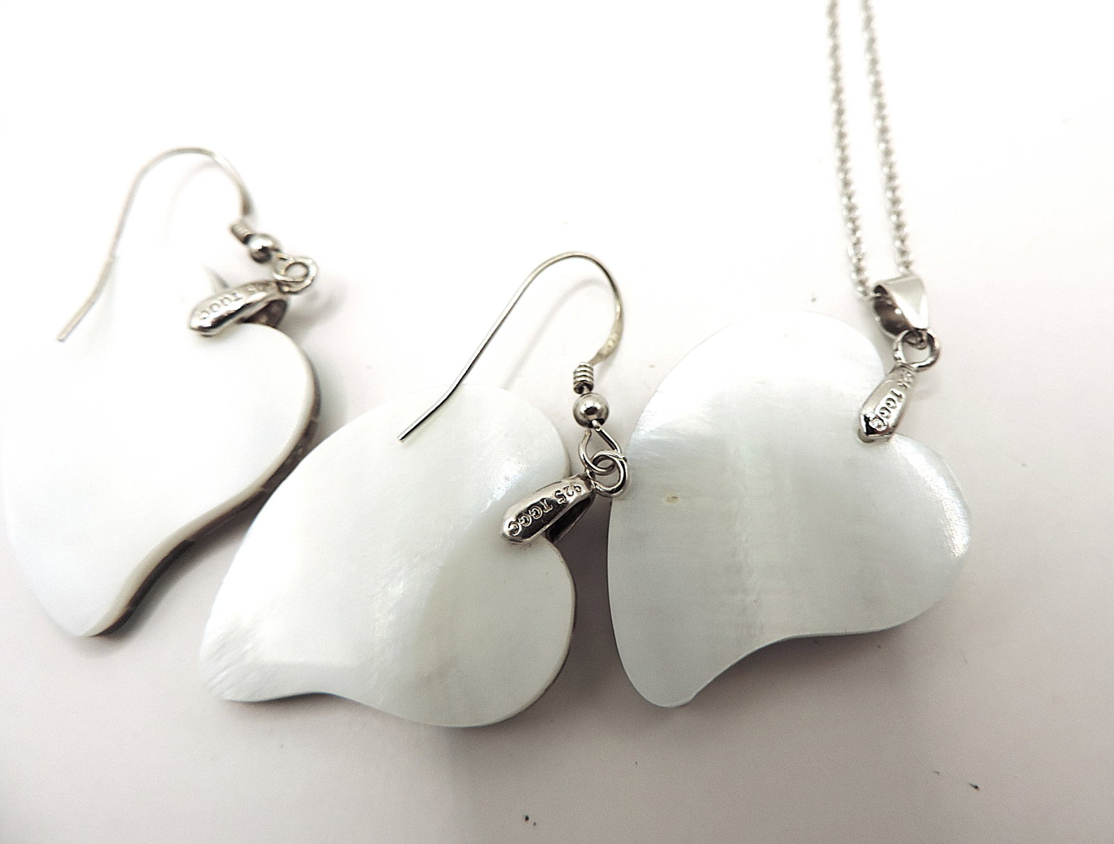 925 Sterling Silver Paua Shell Necklace and Earrings 'New' - 3