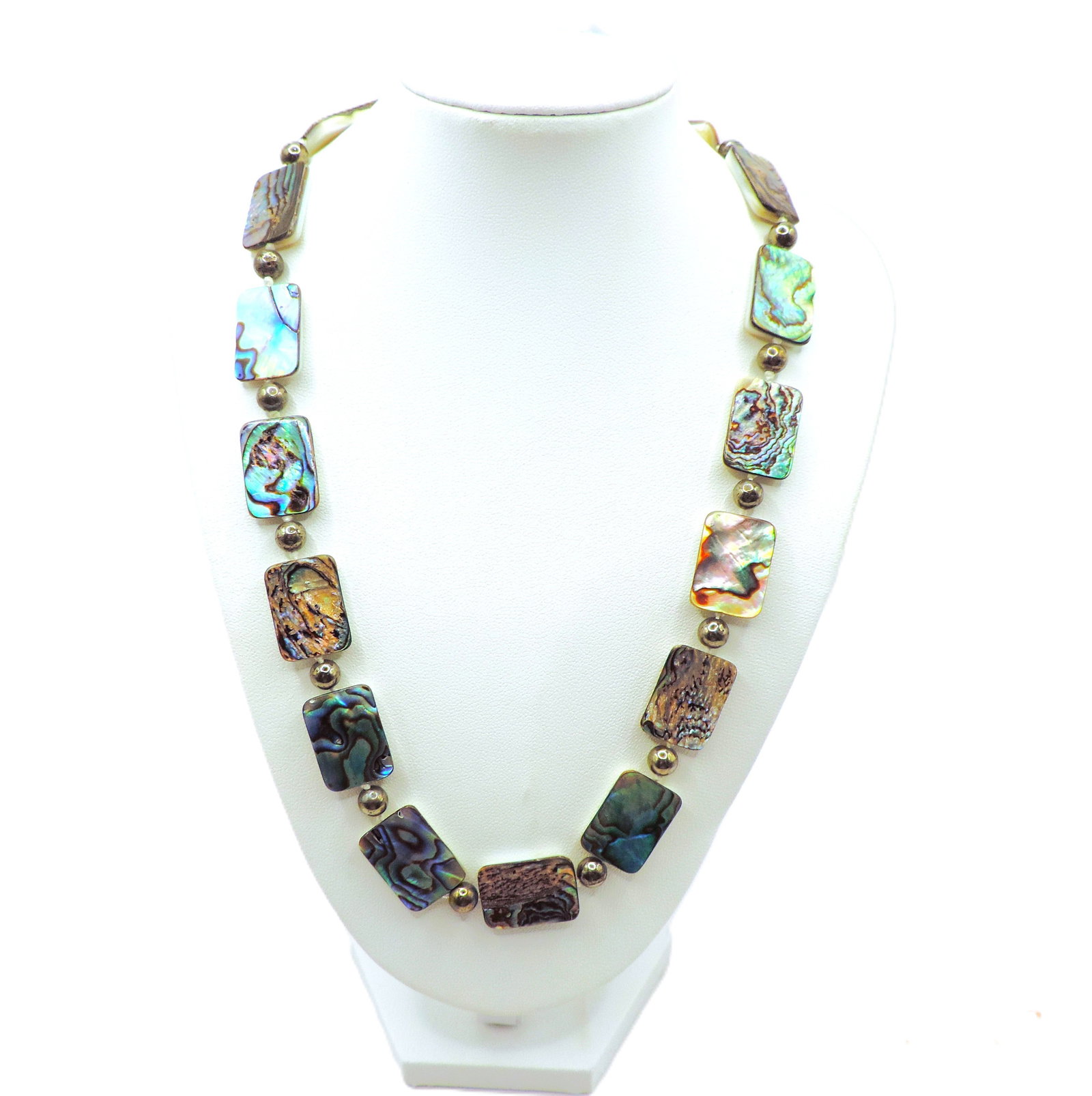 New Zealand Paua Shell Necklace Silver Clasp New With Gift Pouch - 2
