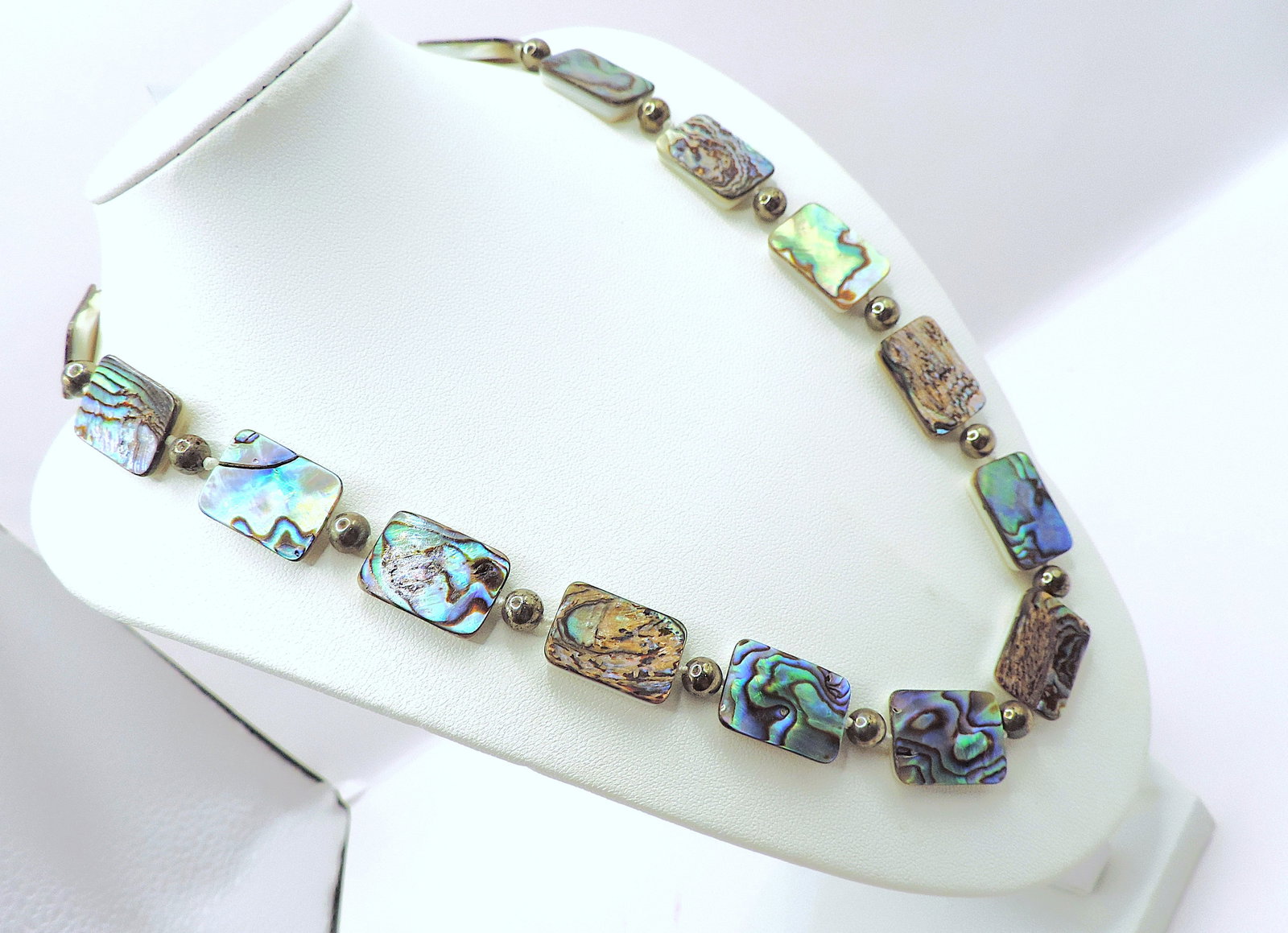 New Zealand Paua Shell Necklace Silver Clasp New With Gift Pouch - 4