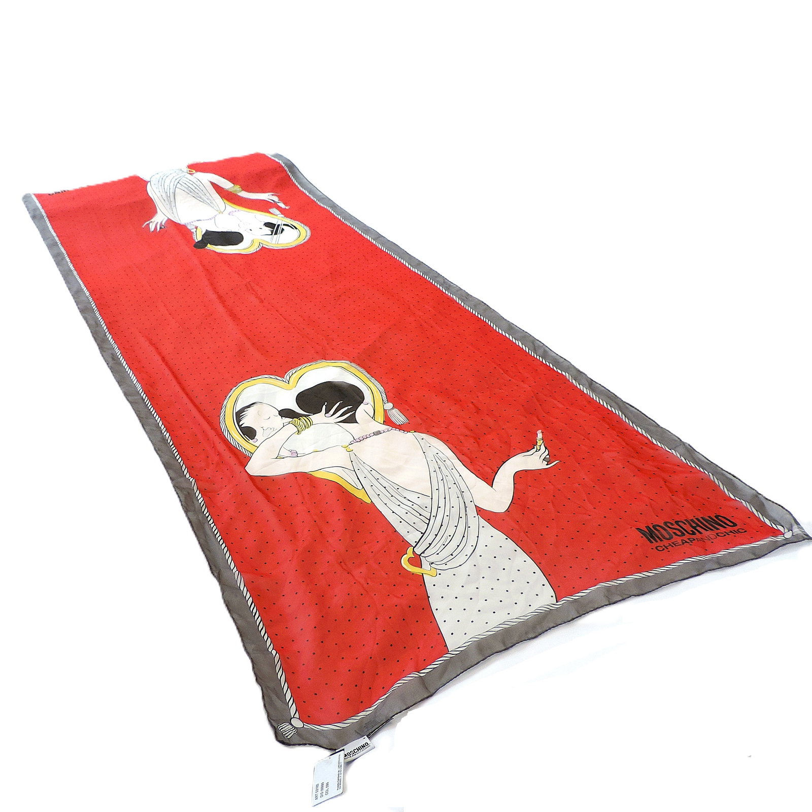 Moschino Silk Scarf Olive Oyl 'Popye' Collection 66x177cm c.2010 New Unworn With Tags - 2