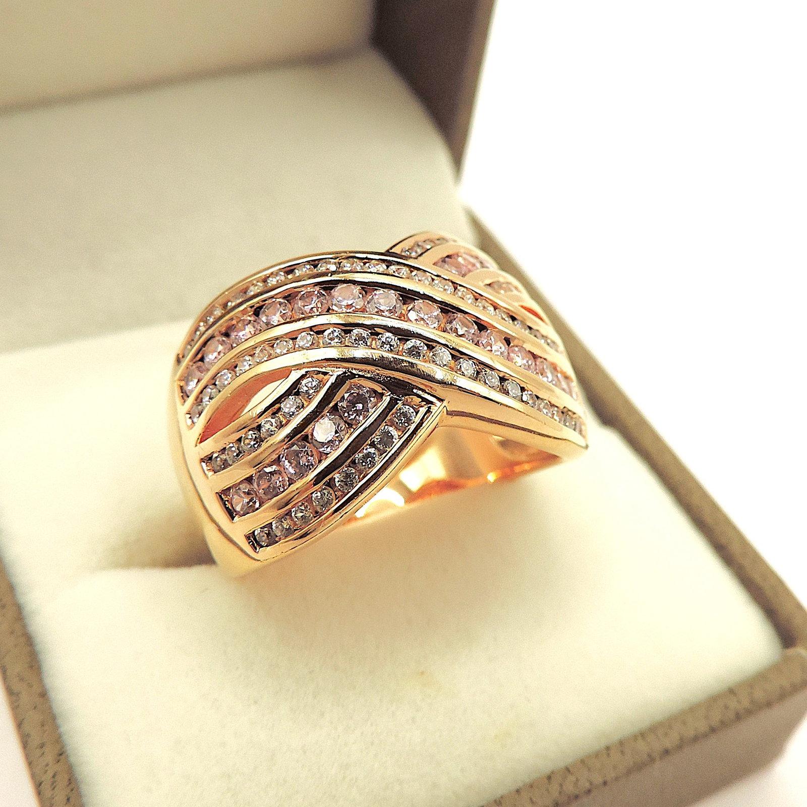 Gold On Sterling Silver Gemstone Ring New With Gift Pouch - 2