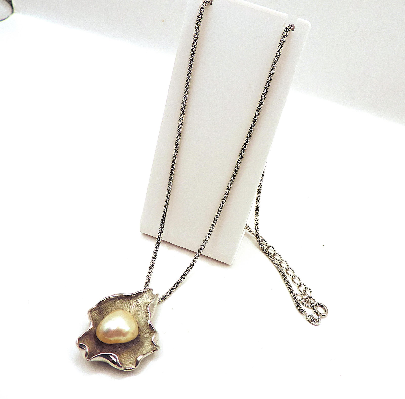 Artisan 925 Sterling Silver Cultured Pearl Pendant Necklace - 2