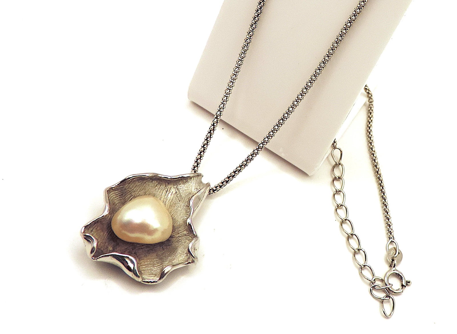 Artisan 925 Sterling Silver Cultured Pearl Pendant Necklace - 4