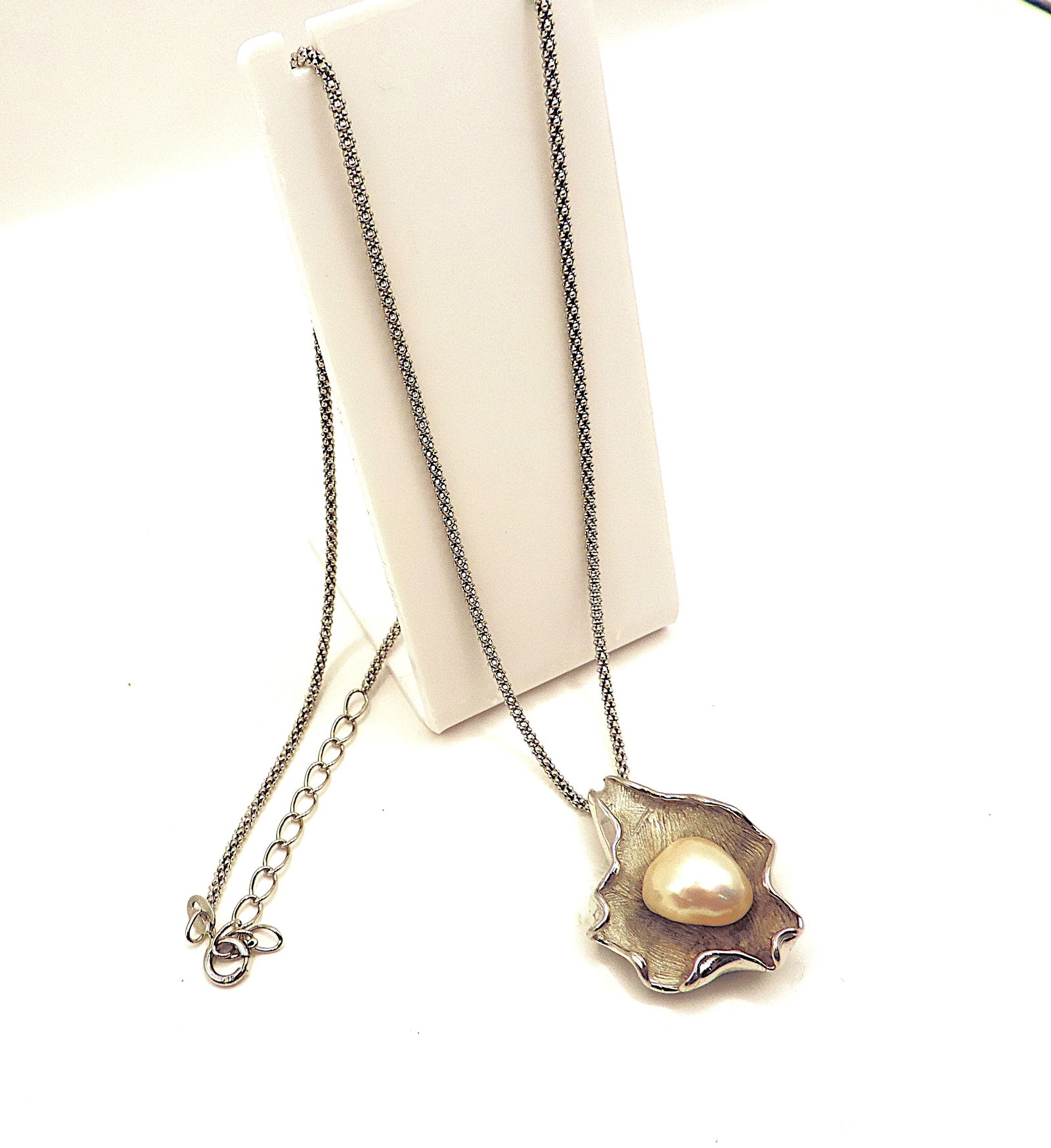 Artisan 925 Sterling Silver Cultured Pearl Pendant Necklace - 6