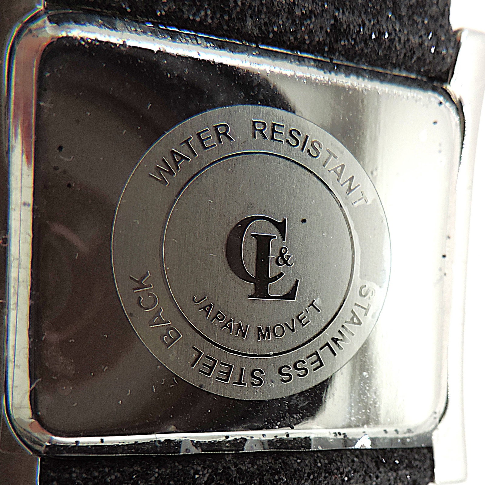 Chete & Laroche Crystal Quartz Watch Black Glitter Strap - 5