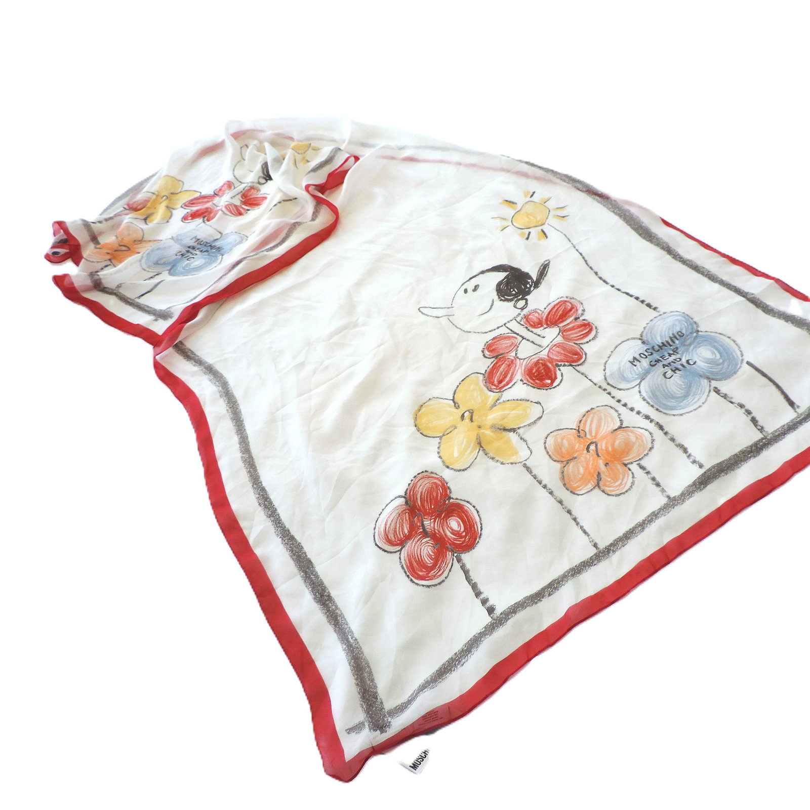 Moschino Silk Scarf Olive Oyl 'Popye' Collection 66x177cm c.2009 - New Unworn With Tags - 3