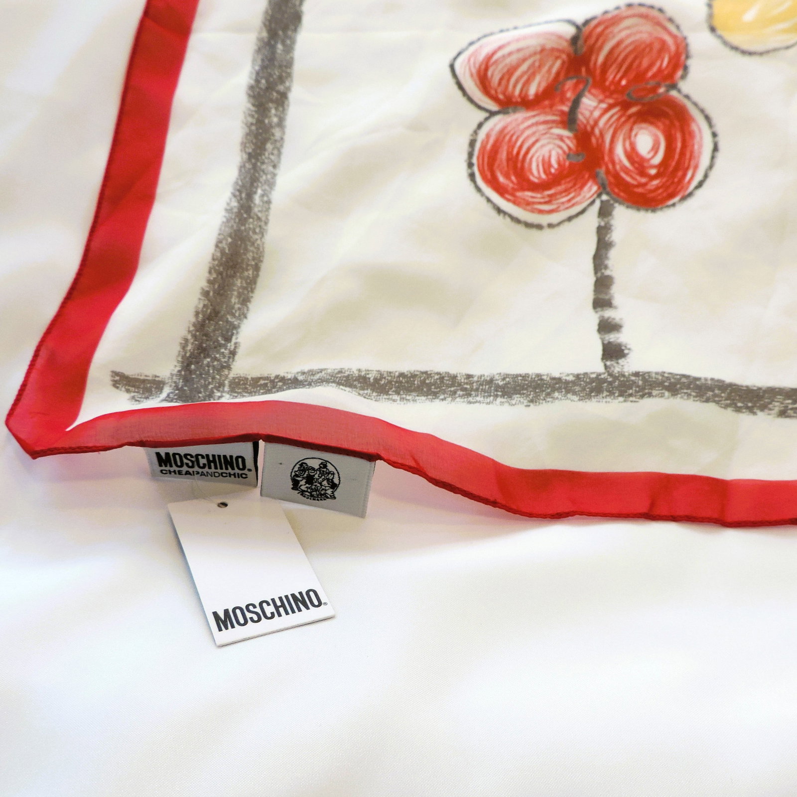 Moschino Silk Scarf Olive Oyl 'Popye' Collection 66x177cm c.2009 - New Unworn With Tags - 6