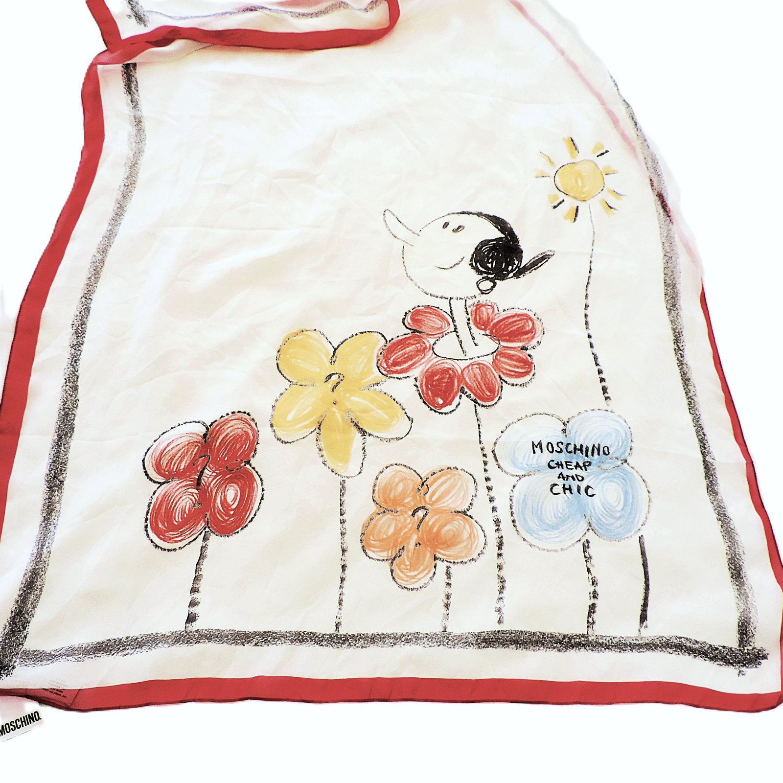 Moschino Silk Scarf Olive Oyl 'Popye' Collection 66x177cm c.2009 - New Unworn With Tags - 7