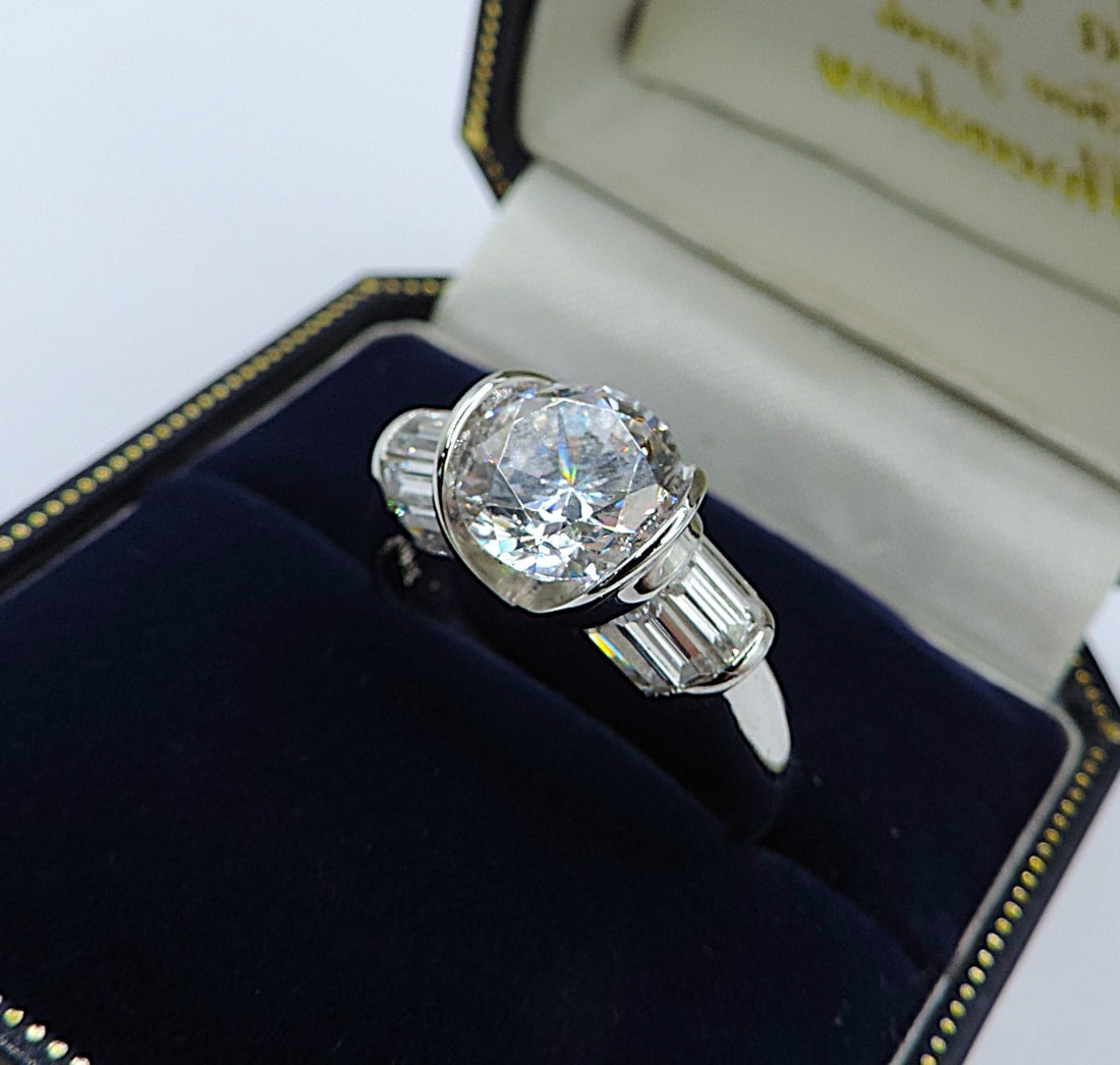 Sterling Silver 12CT Lab-Created Diamond Ring New With Gift Box - 2
