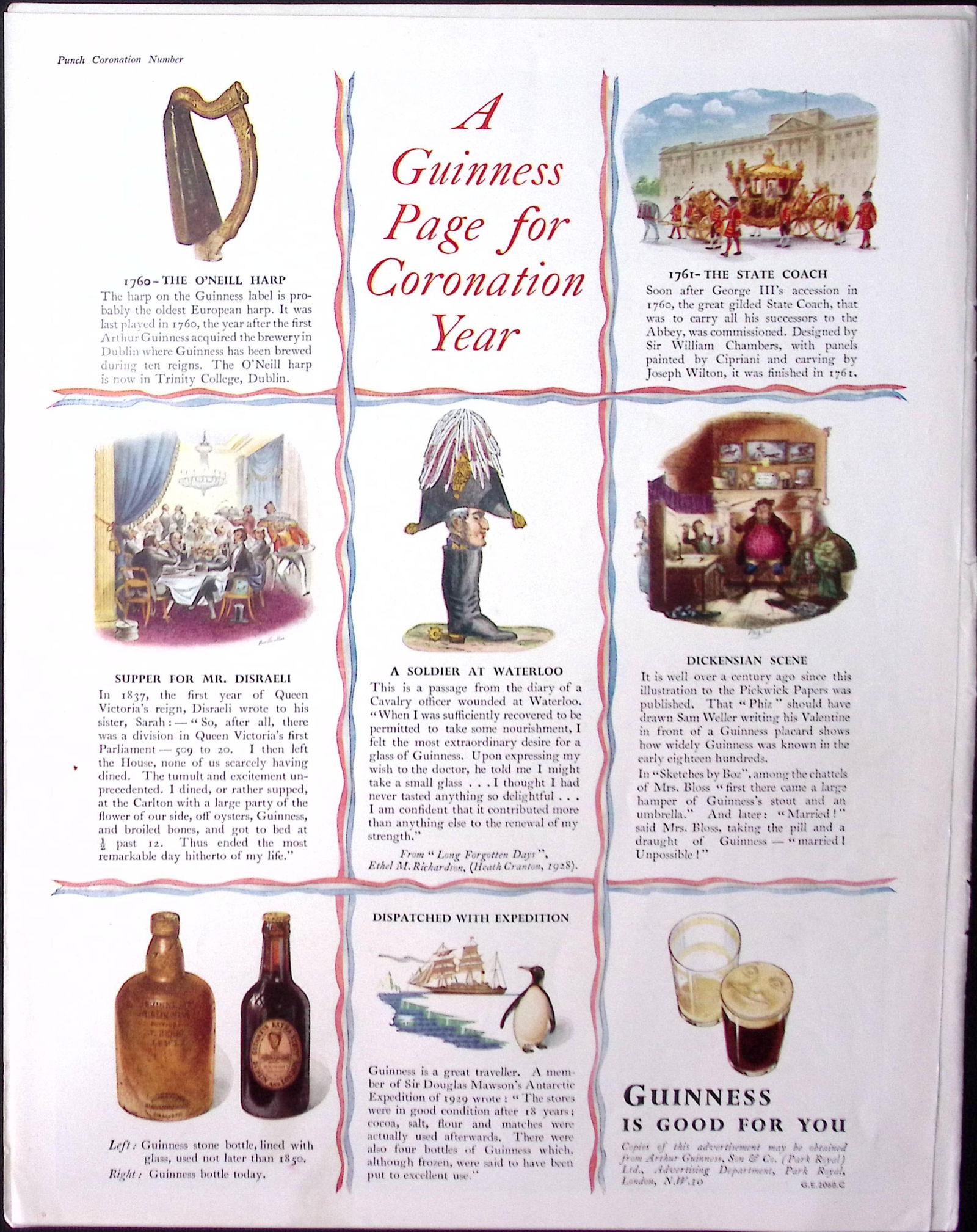 Guinness 72 Years-Old Advert 1953 Queens Coronation G.E.2068-A: Title: Guinness 72 Years-Old Advert 1953 Queens Coronation G.E.2068-A Description: Guinness 72 Years-Old Advert 1953 Queens Coronation G.E.2068-A Measures approx. Size 11.x 8.5 (Inches) 279 x