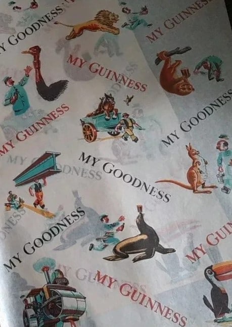 Guinness Wrapping Tissue Paper Sheet From 1950's Toucan, Ostrich and Seal Etc Rare Advertising (1 of 1)