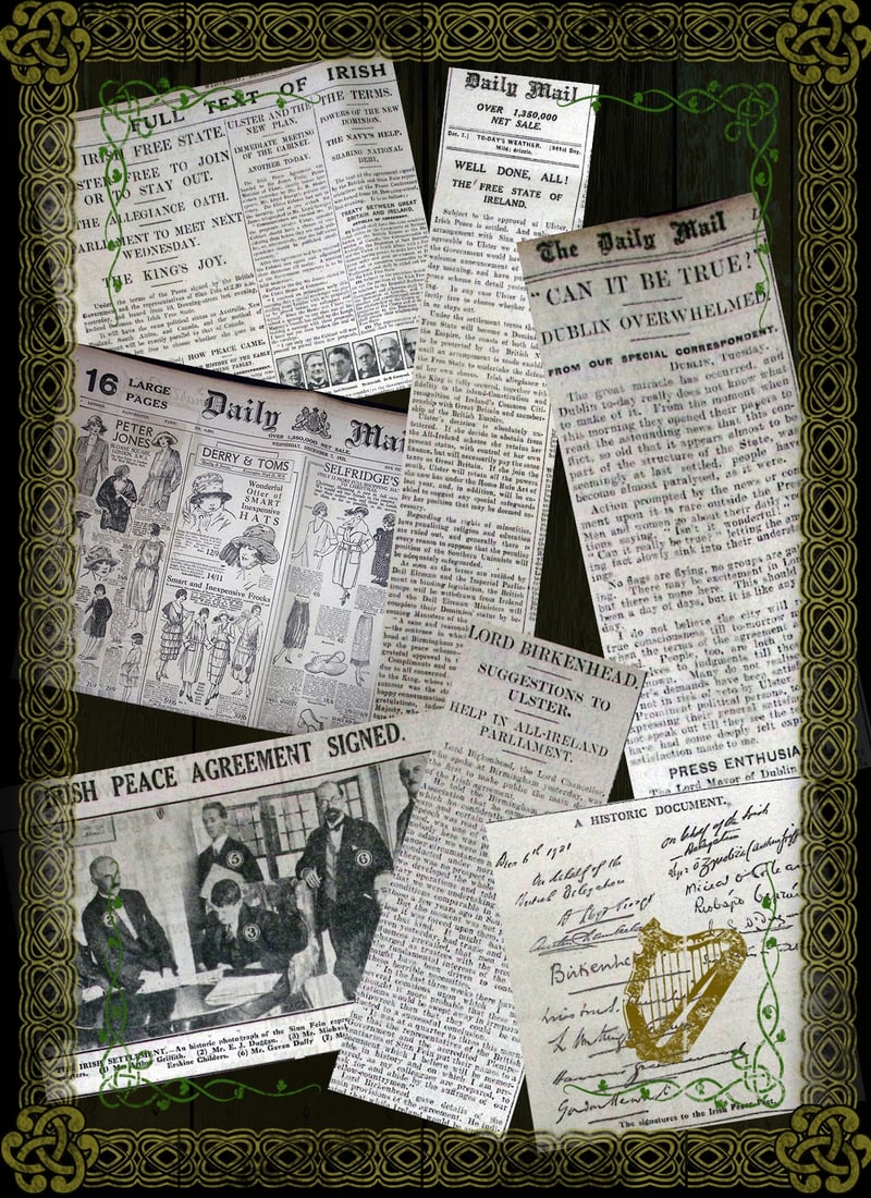 Ireland Peace Treaty Michael Collins Signed Agreement Rare Complete 1921 Newspaper (1 of 10)