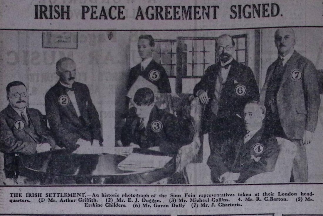Ireland Peace Treaty Michael Collins Signed Agreement Rare Complete 1921 Newspaper - 2