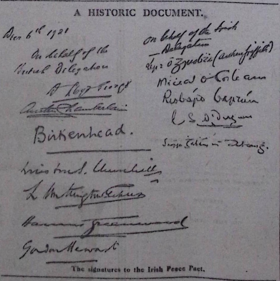 Ireland Peace Treaty Michael Collins Signed Agreement Rare Complete 1921 Newspaper - 3