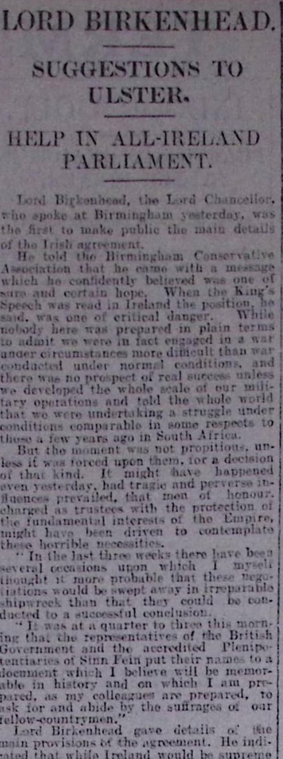 Ireland Peace Treaty Michael Collins Signed Agreement Rare Complete 1921 Newspaper - 7