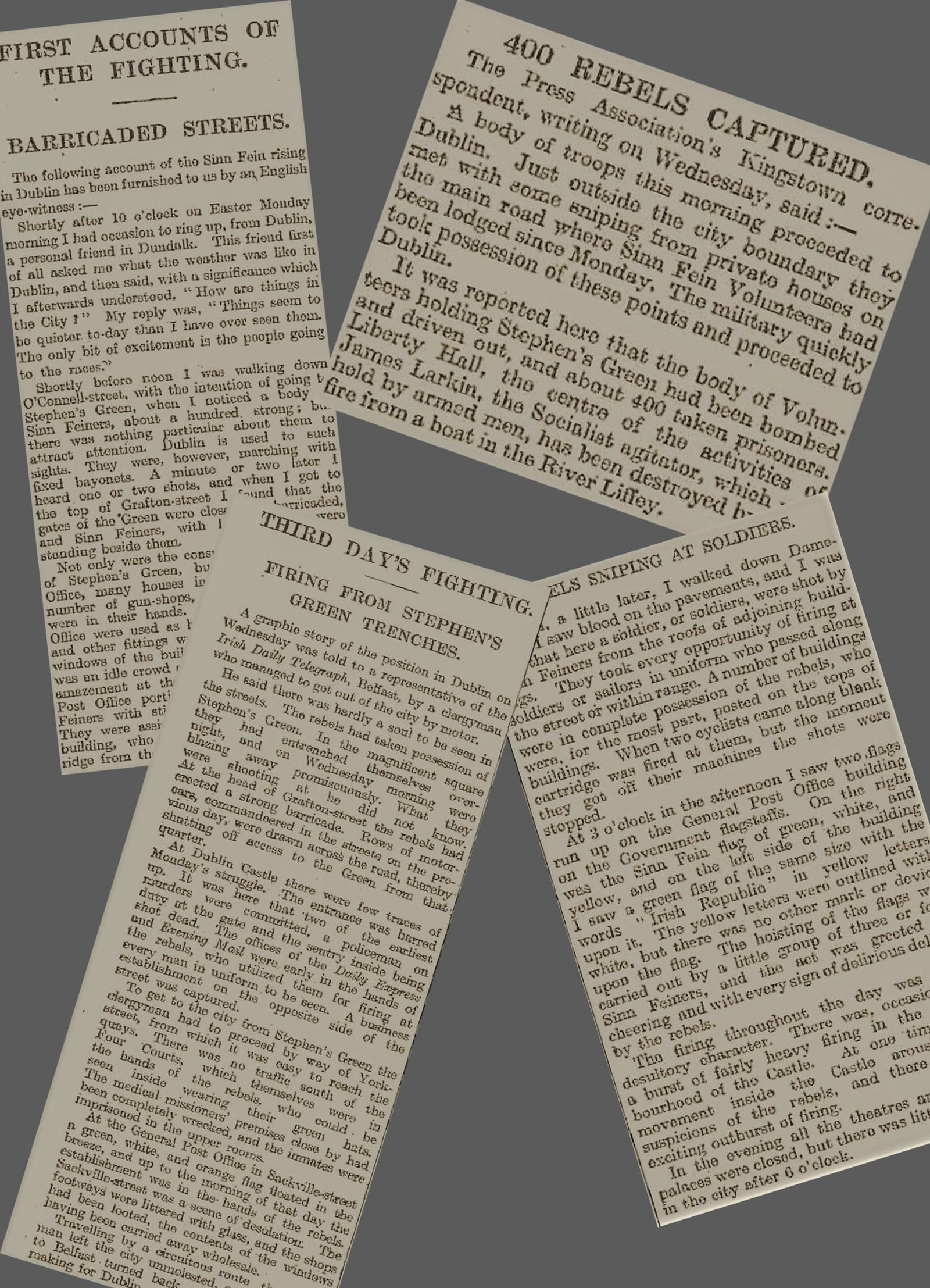 Easter Rising 1916 Rare Newspaper Sinn Fein Rebels Take Over Key Areas of Dublin City. - 3