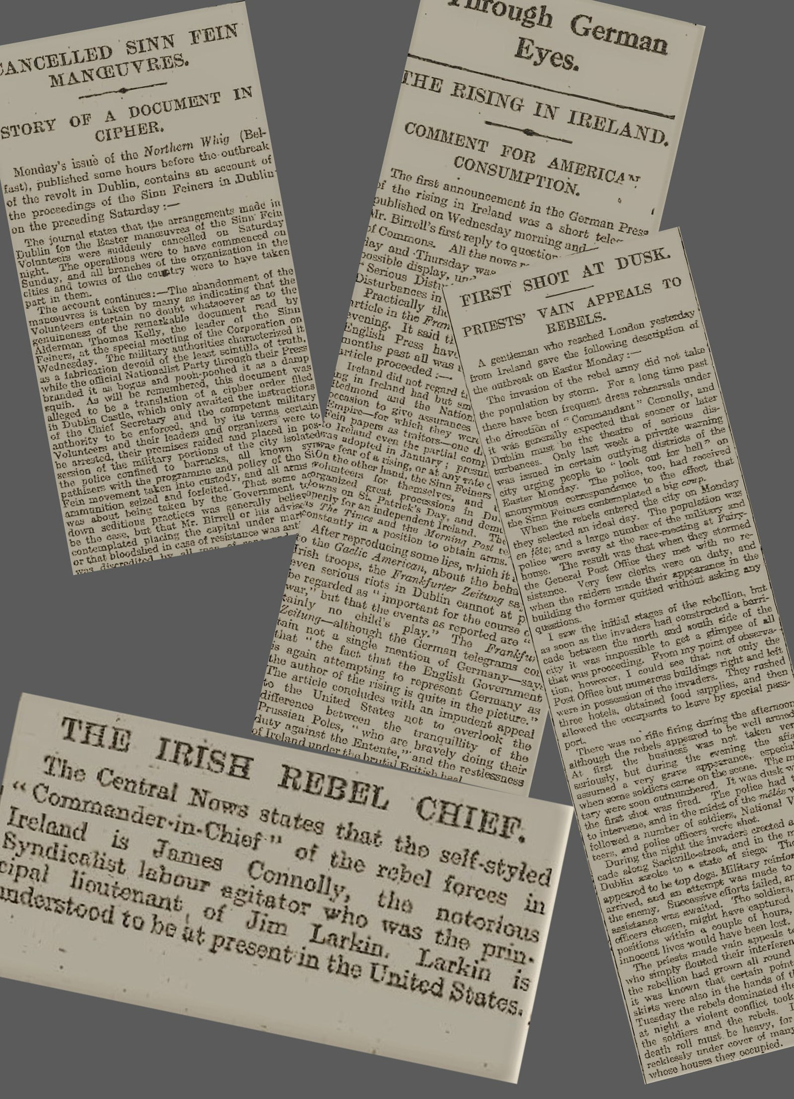 Easter Rising 1916 Rare Newspaper Sinn Fein Rebels Take Over Key Areas of Dublin City. - 4