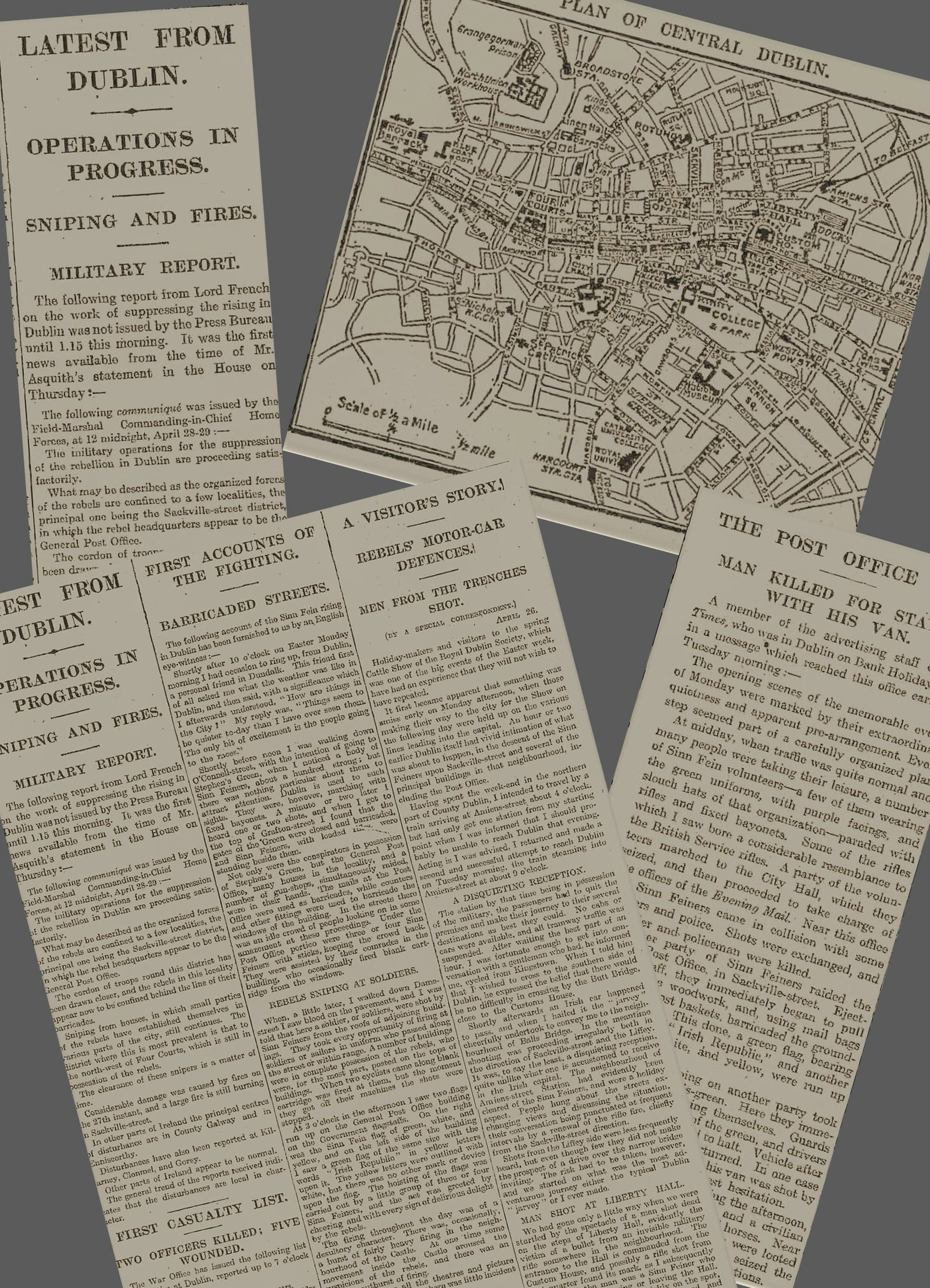 Easter Rising 1916 Rare Newspaper Sinn Fein Rebels Take Over Key Areas of Dublin City. - 5