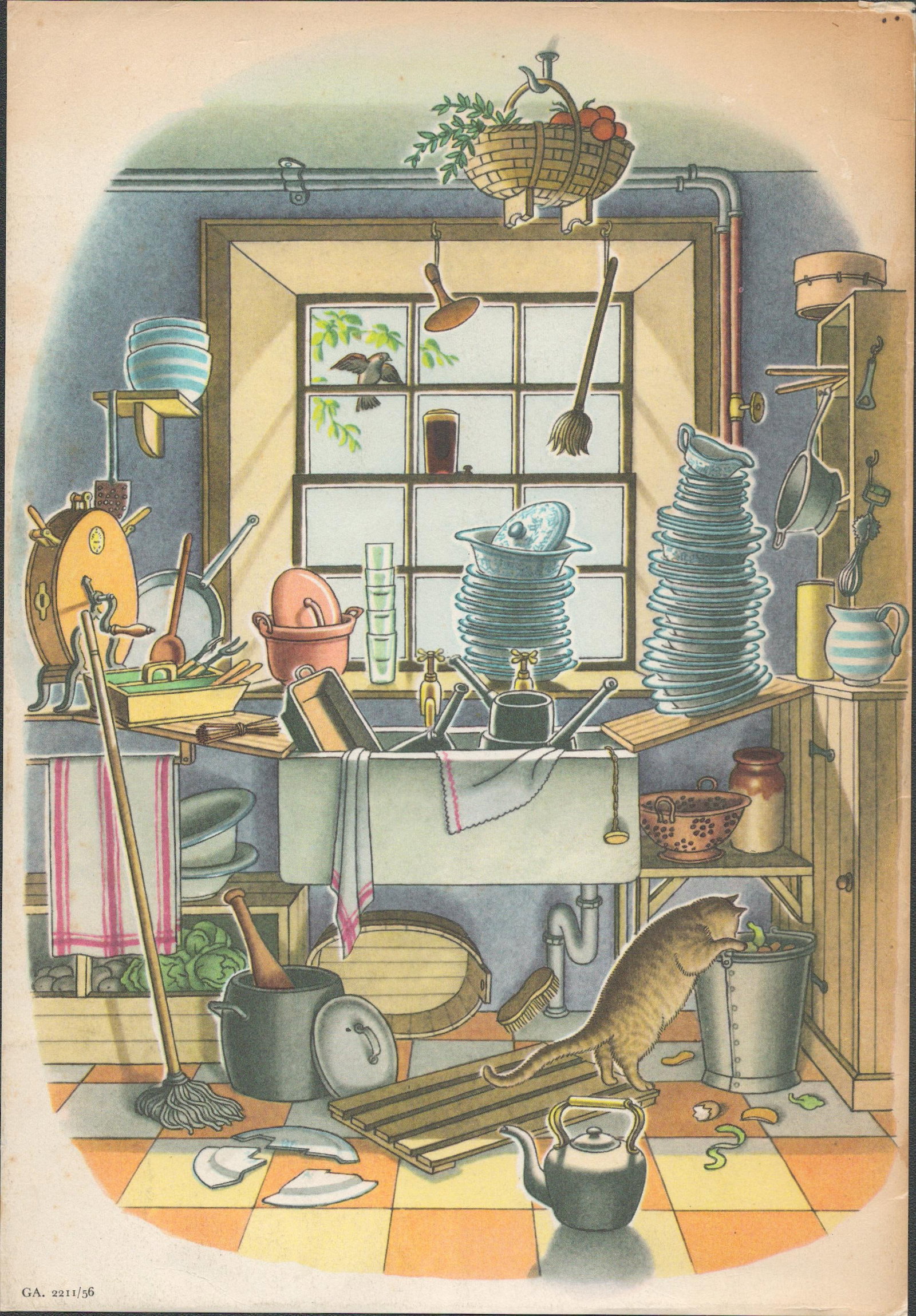 Guinness Scarce 70 Years-Old Coloured Illustration 1956 The Kitchen & Mangle: Title: Guinness Scarce 70 Years-Old Coloured Illustration 1956 The Kitchen & Mangle Description: Measures approx. 9' x 6' (22.86 x 15.24 cm) (228.6 x 152.4 mm). 