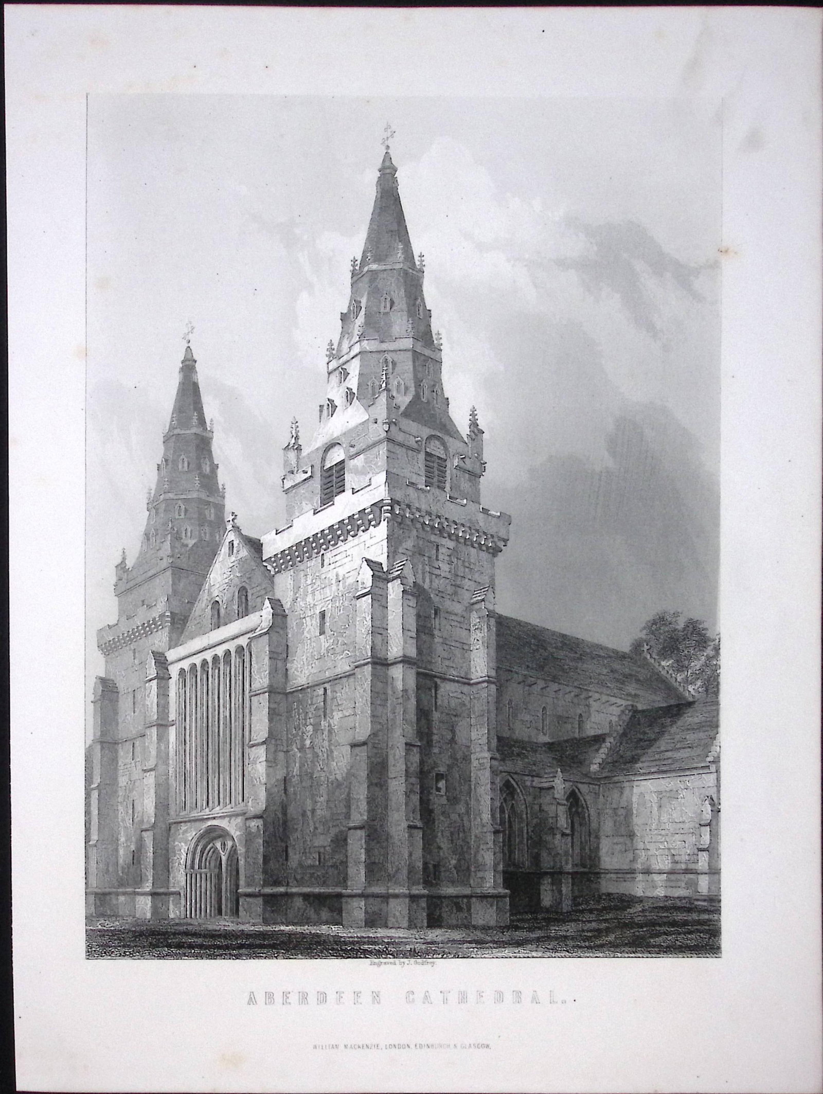 Aberdeen Cathedral Scotland Antique Victorian 152 Years-Old Engraving-8: Title: Aberdeen Cathedral Scotland Antique Victorian 152 Years-Old Engraving-8 Description: This Antique Print Was Removed from an Edition of. Tytler's History of S