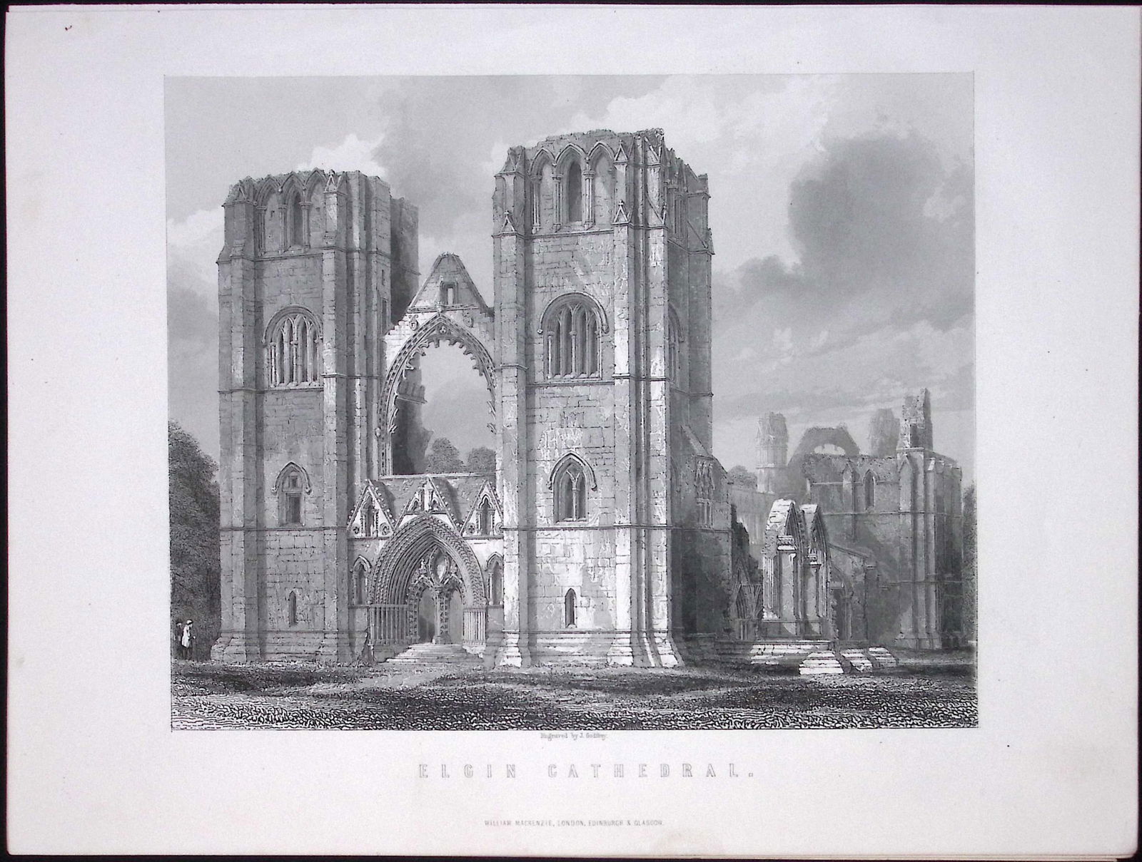 Elgin Cathedral Moray Scotland Antique 152 Years-Old Engraving-11: Title: Elgin Cathedral Moray Scotland Antique 152 Years-Old Engraving-11 Description: This Antique Print Was Removed from an Edition of. Tytler's History of Scotland Published in 1873 By