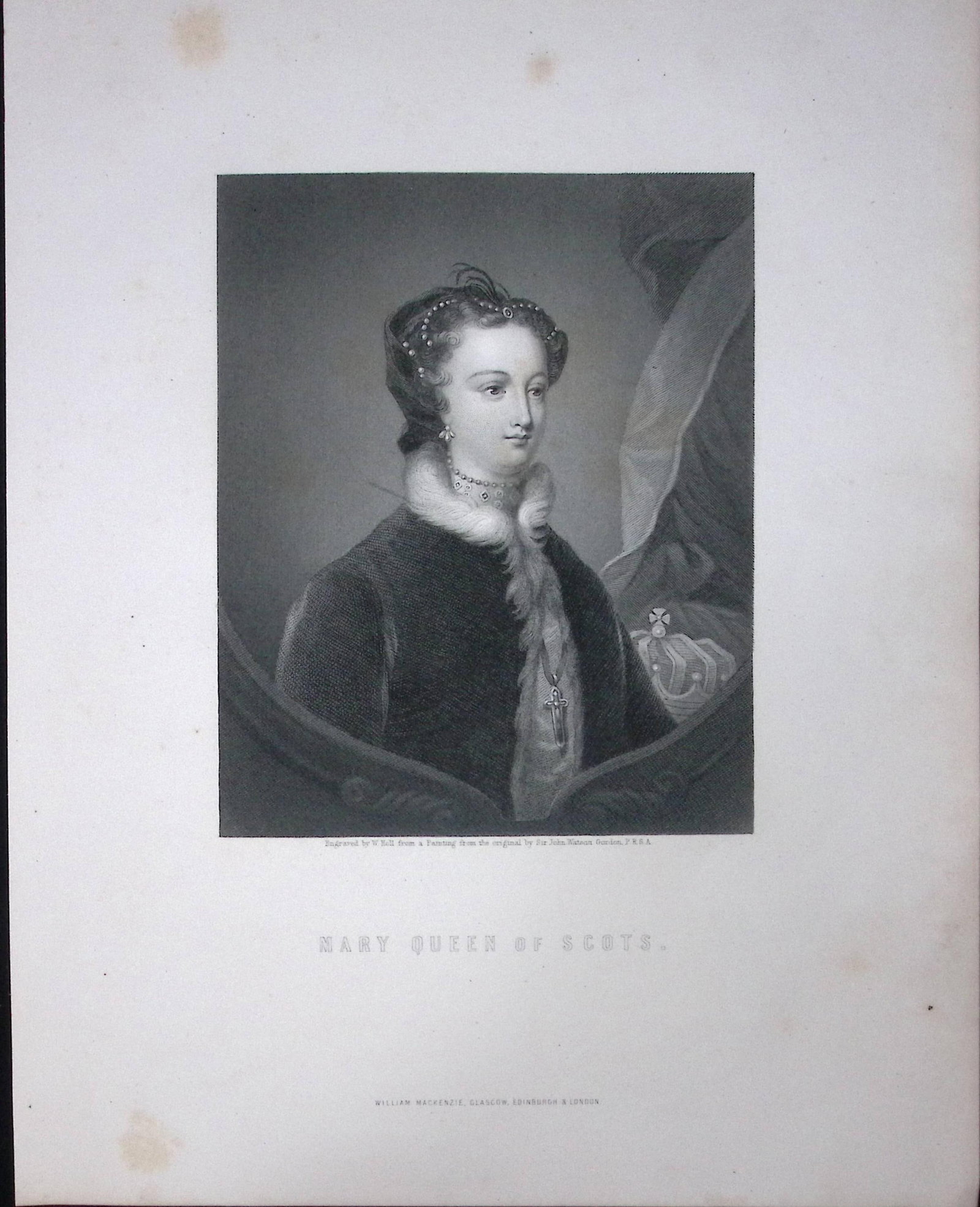 Mary Queen of Scots Portrait Scotland Antique 152 Years-Old Engraving-33: Title: Mary Queen of Scots Portrait Scotland Antique 152 Years-Old Engraving-33 Description: This Antique Print Was Removed from an Edition of. Tytler's History of