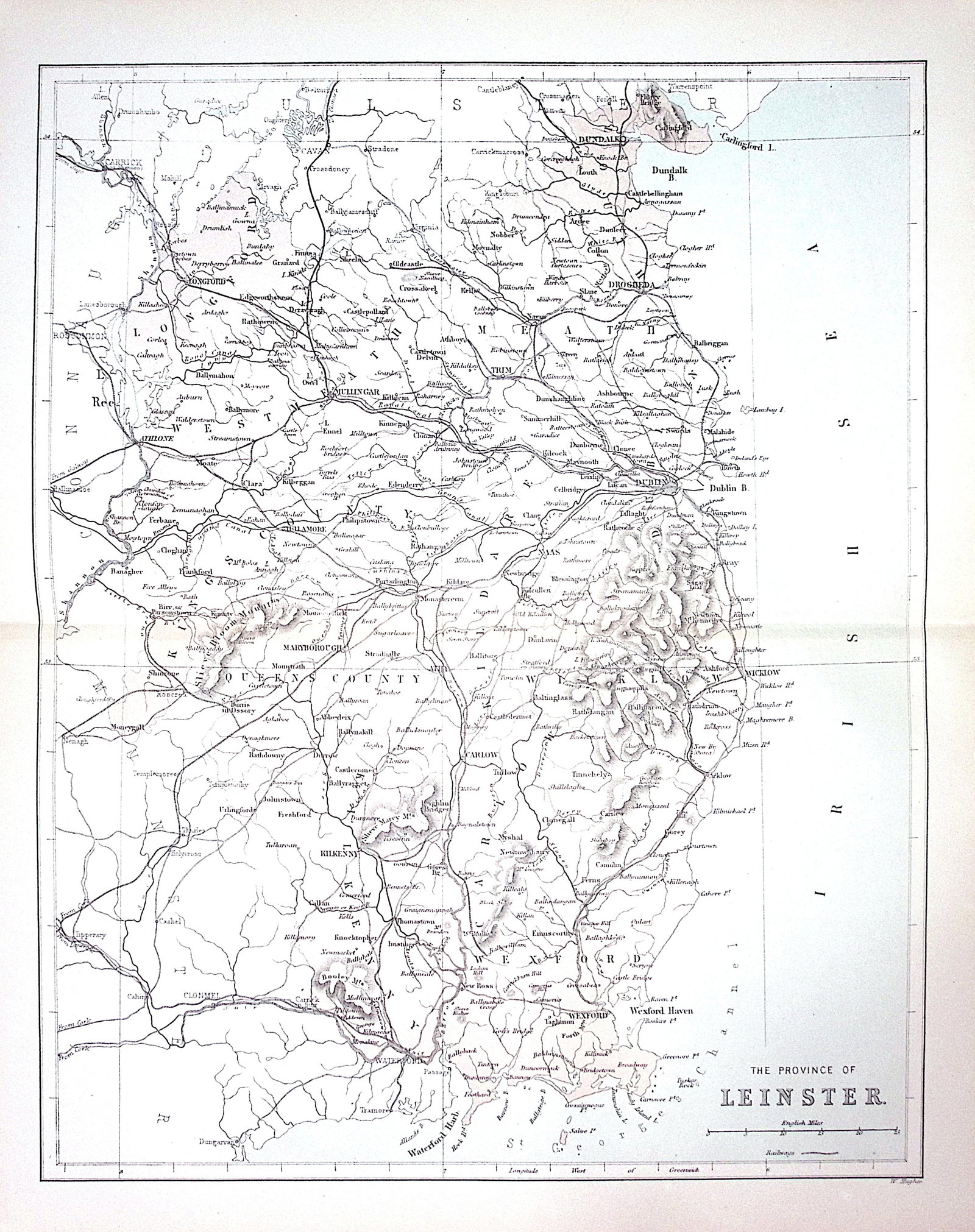 The Province of Leinster Ireland 150 Years-Old Coloured Antique 1875 Map-3: Title: The Province of Leinster Ireland 150 Years-Old Coloured Antique 1875 Map-3 Description: This 150 Years-Old Coloured Antique Map Was Removed from an Edition of. </