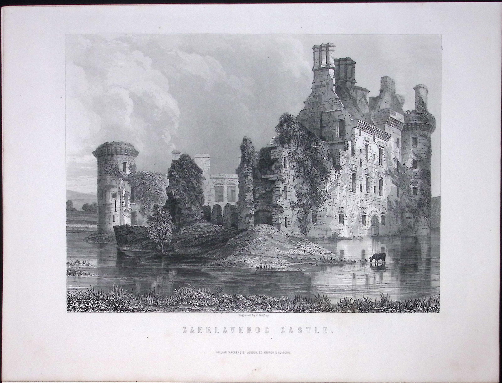 Caerlaveroc Castle Dumfries & Galloway Scotland Antique 152 Years-Old Engraving-14: Title: Caerlaveroc Castle Dumfries & Galloway Scotland Antique 152 Years-Old Engraving-14 Description: This Antique Print Was Removed from an Edition of. Tytle