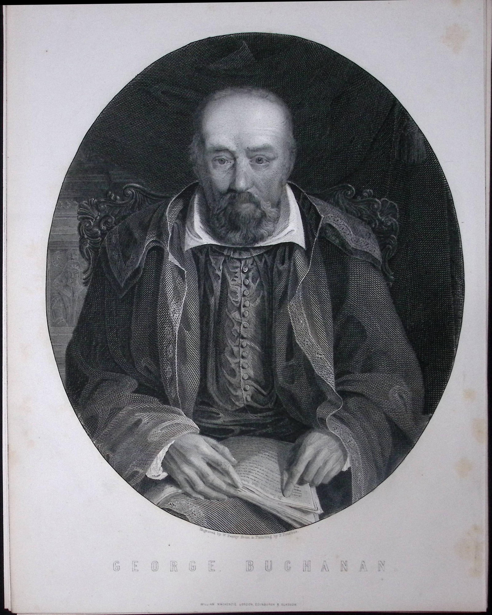 George Buchanan Scholar Scotland 1873 Antique 152 Years-Old Engraving-44: Title: George Buchanan Scholar Scotland 1873 Antique 152 Years-Old Engraving-44 Description: This Antique Print Was Removed from an Edition of. Tytler's History of
