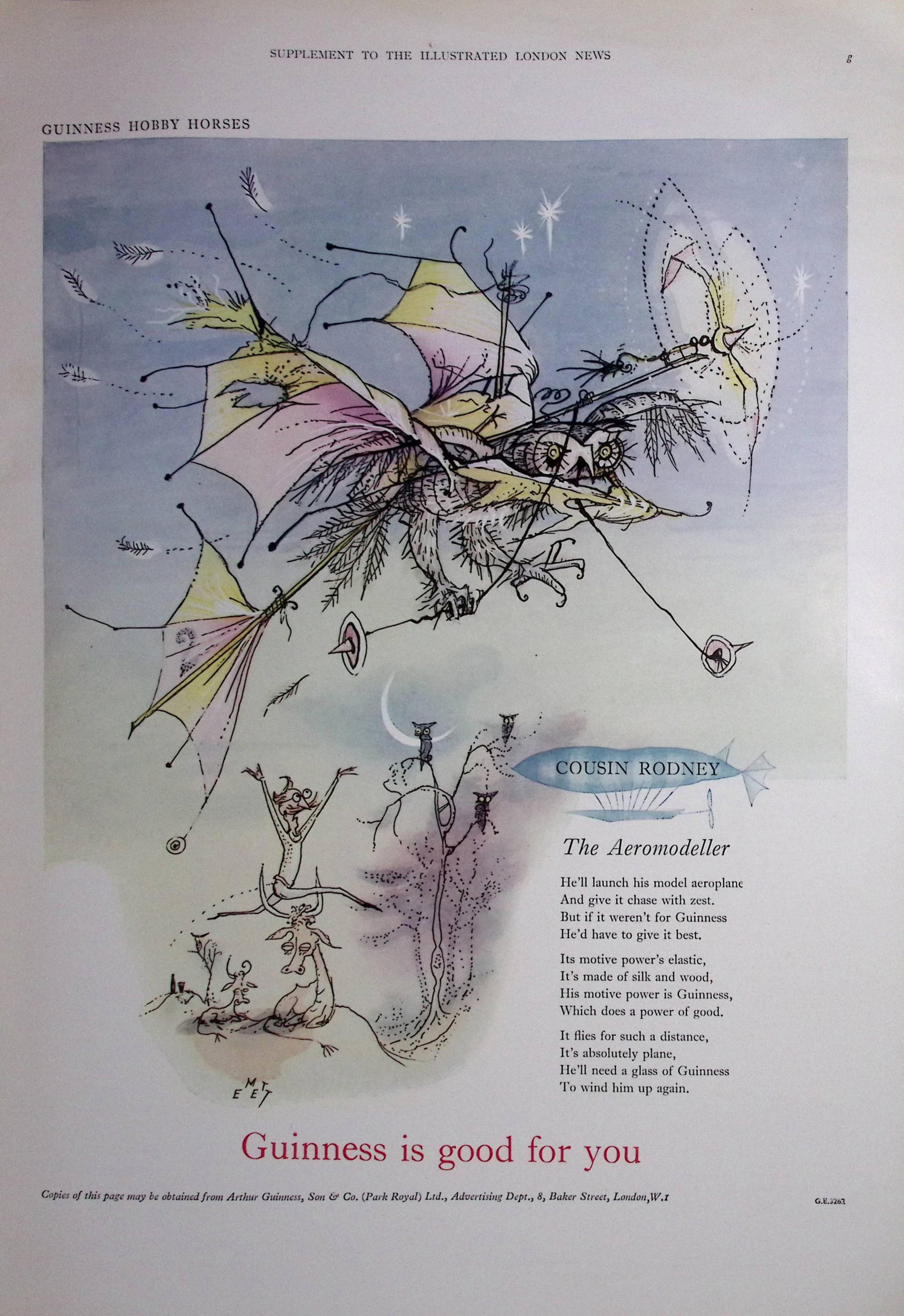 Guinness The Aeromodeller 1960 Original 66 Years-Old Print -GE 3263.: Title: Guinness The Aeromodeller 1960 Original 66 Years-Old Print -GE 3263. Description: Guinness The Aeromodeller 1960 Original 66 Years-Old Print -GE 3263. And Measures approx. Size 14 x 10