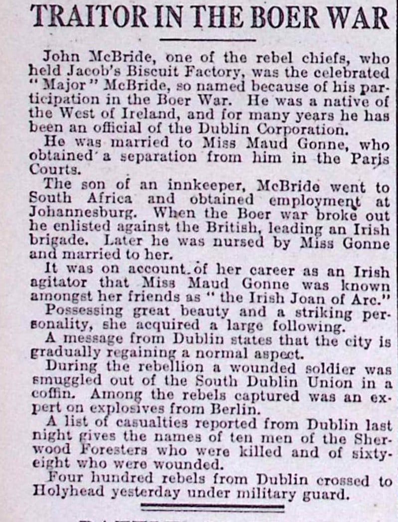 Ireland Easter Rising Plunkett & Gifford Marries ,Thomas Clarke & Sean MacDiarmada Executed. - 8