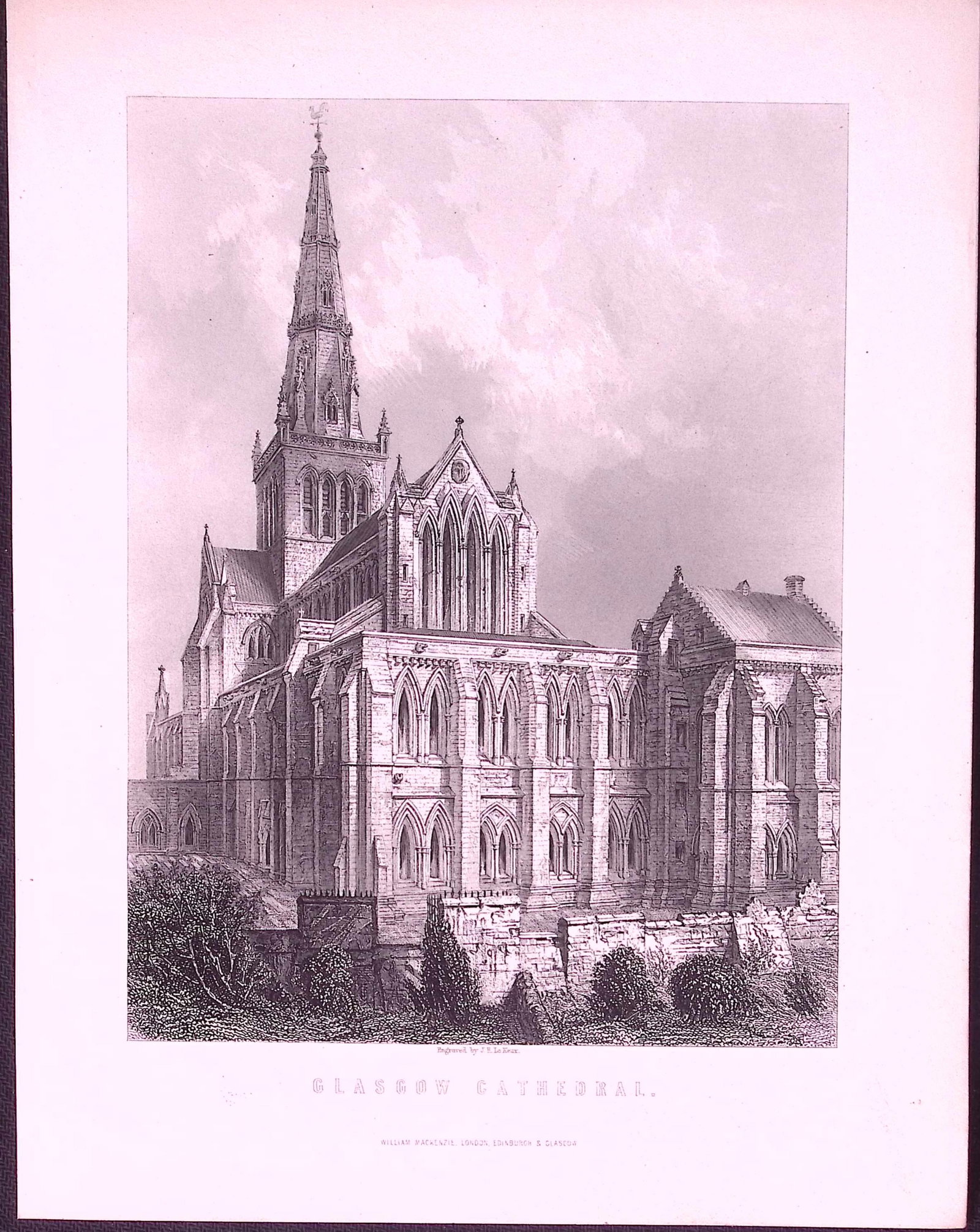 Glasgow Cathedral Scotland Antique Victorian 152 Years-Old Engraving-17a: Title: Glasgow Cathedral Scotland Antique Victorian 152 Years-Old Engraving-17a Description: This Antique Print Was Removed from an Edition of. Tytler's History of