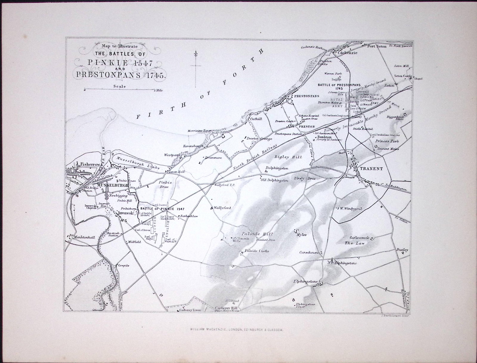 Battles of Prestonpans & Pinkle Scoland Antique 152 Years-Old Print-1: Title: Battles of Prestonpans & Pinkle Scoland Antique 152 Years-Old Print-1 Description: This Antique Print Was Removed from an Edition of. Tytler's History of