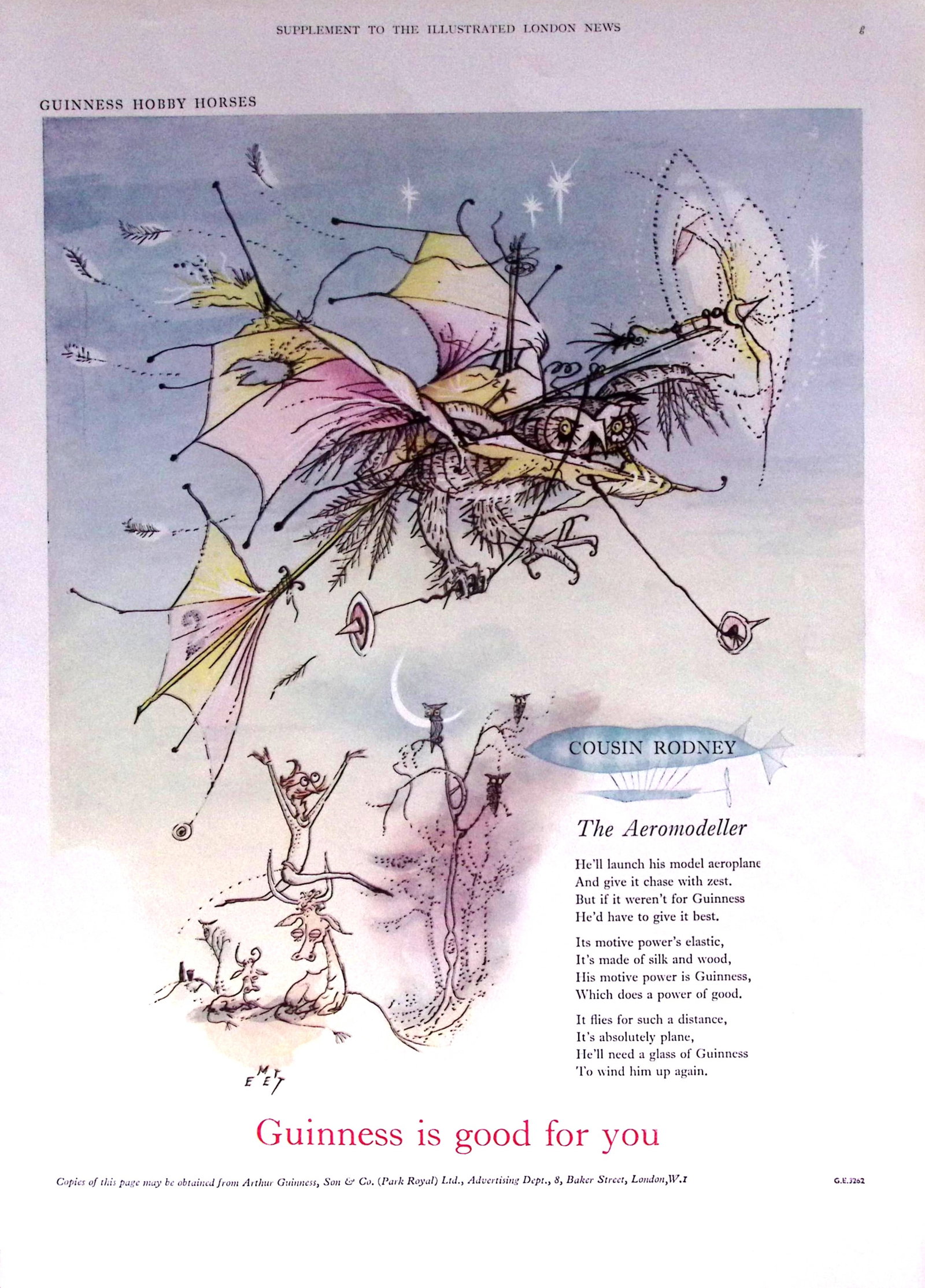 Guinness 1960 Original 65 Years-Old Print Cousin Rodney Aeromodeller-G.E. 3262.: Title: Guinness 1960 Original 65 Years-Old Print Cousin Rodney Aeromodeller-G.E. 3262. Description: Guinness 1960 Original 65 Years-Old Print Cousin Rodney Aeromodeller-G.E. 3262.