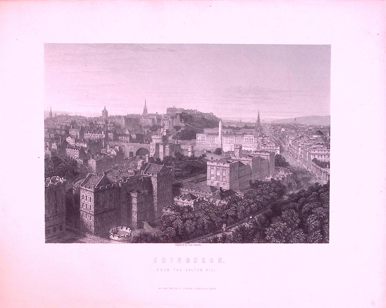 Edinburgh City View from Calton Hill Scotland Antique 152 Years-Old Print-28: Title: Edinburgh City View from Calton Hill Scotland Antique 152 Years-Old Print-28 Description: This Antique Print Was Removed from an Edition of. Tytler's History