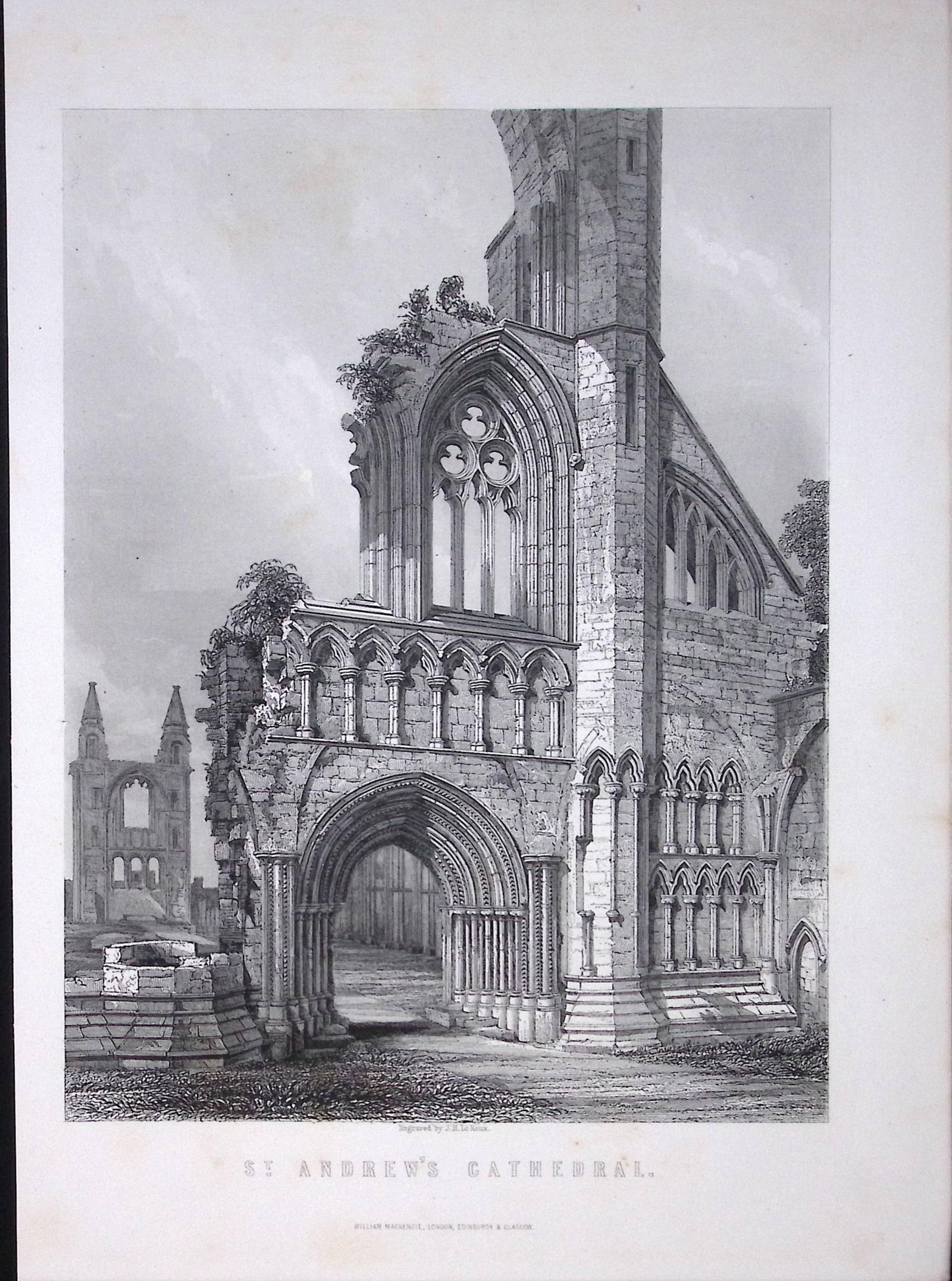 St Andrews Cathedral Scotland Antique Victorian 152 Years-Old Engraving-23: Title: St Andrews Cathedral Scotland Antique Victorian 152 Years-Old Engraving-23 Description: This Antique Print Was Removed from an Edition of. Tytler's History o
