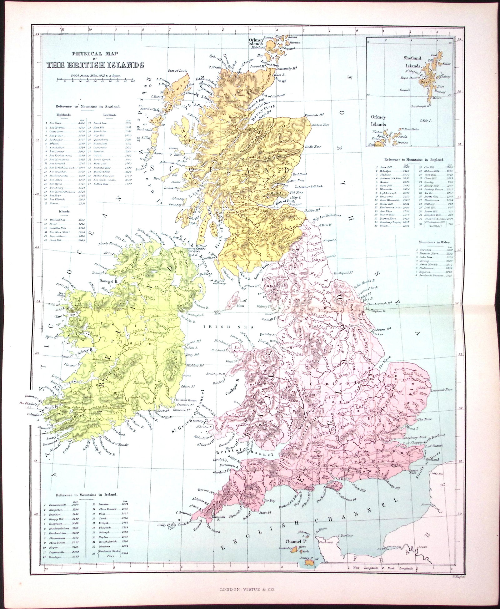 The British Isles & Ireland 150 Years-Old Coloured Antique 1875 Map-1: Title: The British Isles & Ireland 150 Years-Old Coloured Antique 1875 Map-1 Description: This 150 Years-Old Coloured Antique Map Was Removed from an Edition of. 