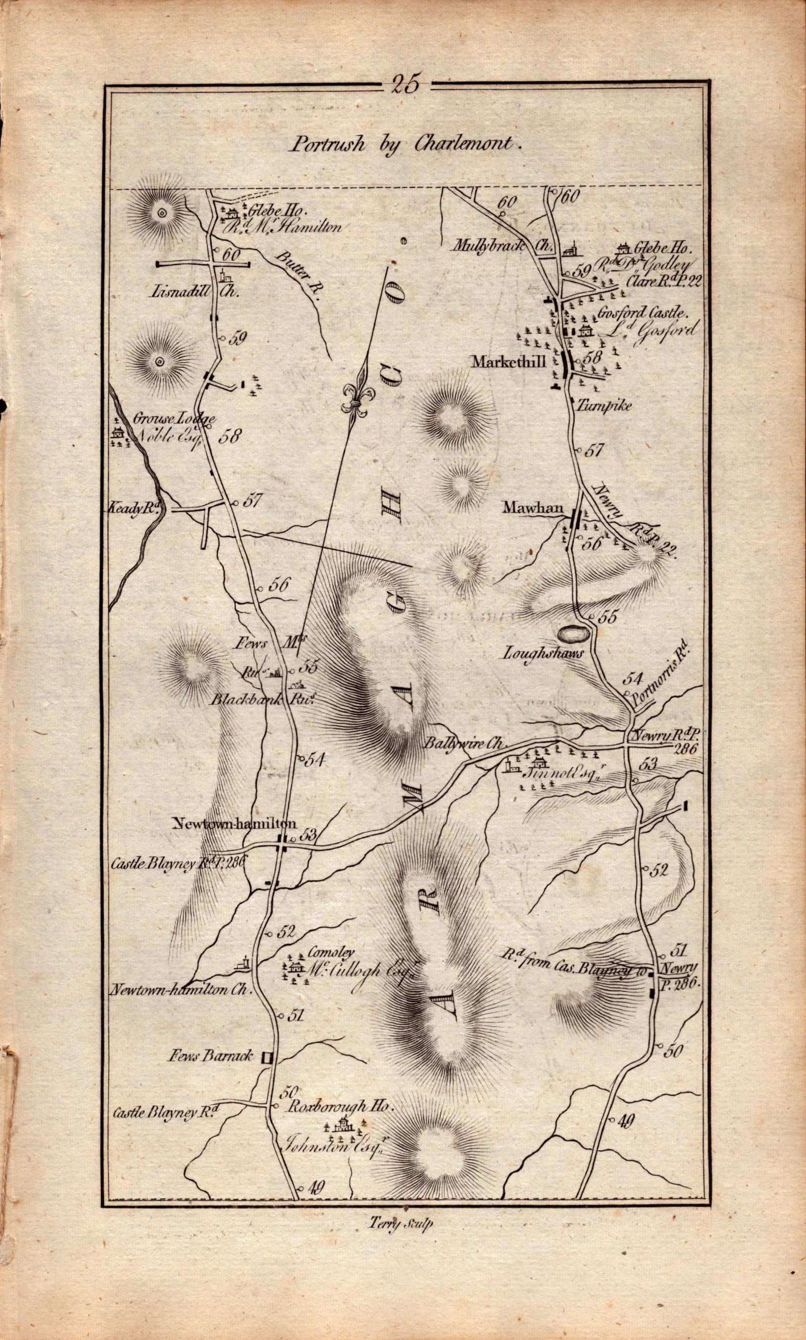 Ireland Rare Antique 1777 Map Dublin to Armagh Loughgaqll Moy Dungannon-26 - 2