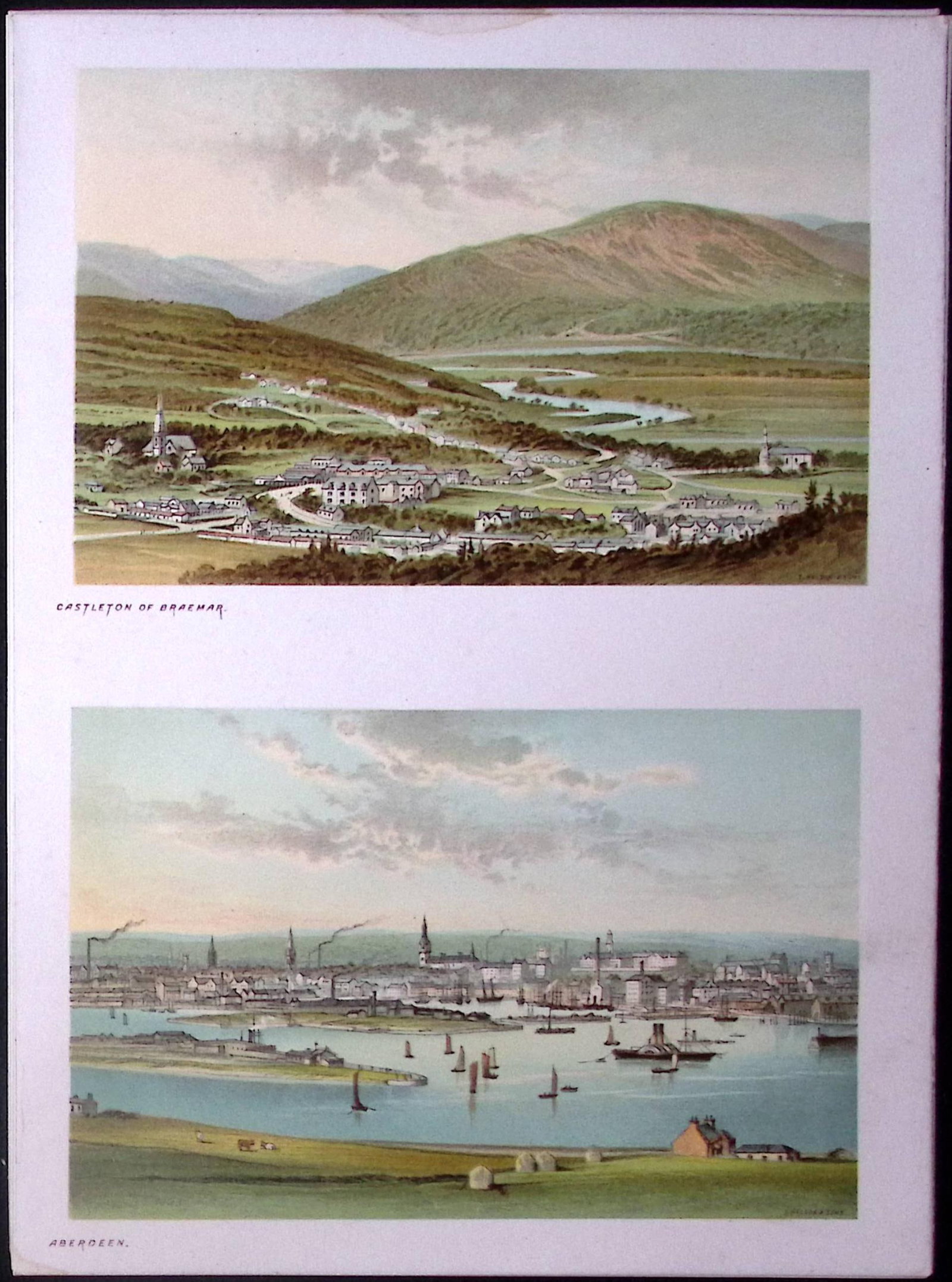 Scotland Aberdeen & Castleton of Braemar View Antique Print-59: Title: Scotland Aberdeen & Castleton of Braemar View Antique Print-59 Description: This Antique Illustration Has Been Removed from a First Edition of. Sou