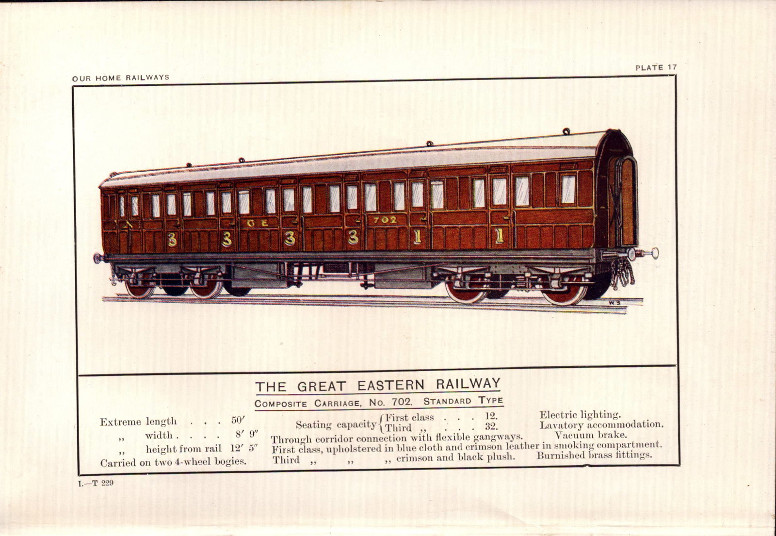North Eastern Railway 3rd Class Carriage Train Antique Book Plate.: Title: North Eastern Railway 3rd Class Carriage Train Antique Book Plate. Description: This Print Has Been Removed from an Antique Edition of Our Home Railways How