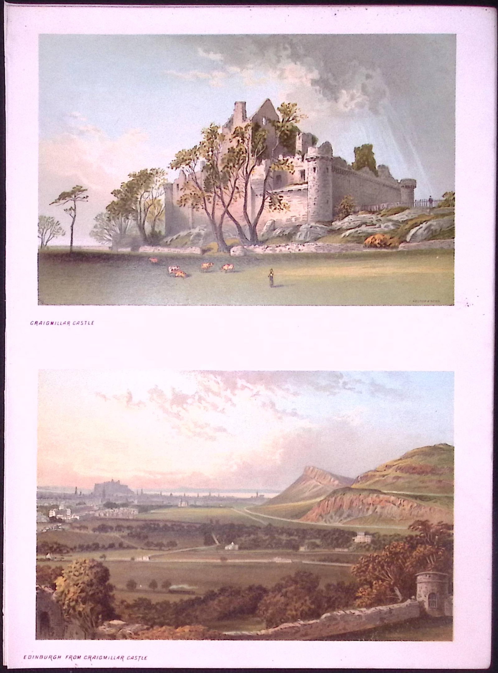 Scotland Edinburgh Craigmillar Castle Antique Coloured Print-11: Title: Scotland Edinburgh Craigmillar Castle Antique Coloured Print-11 Description: This Antique Illustration Has Been Removed from a First Edition of. Souve