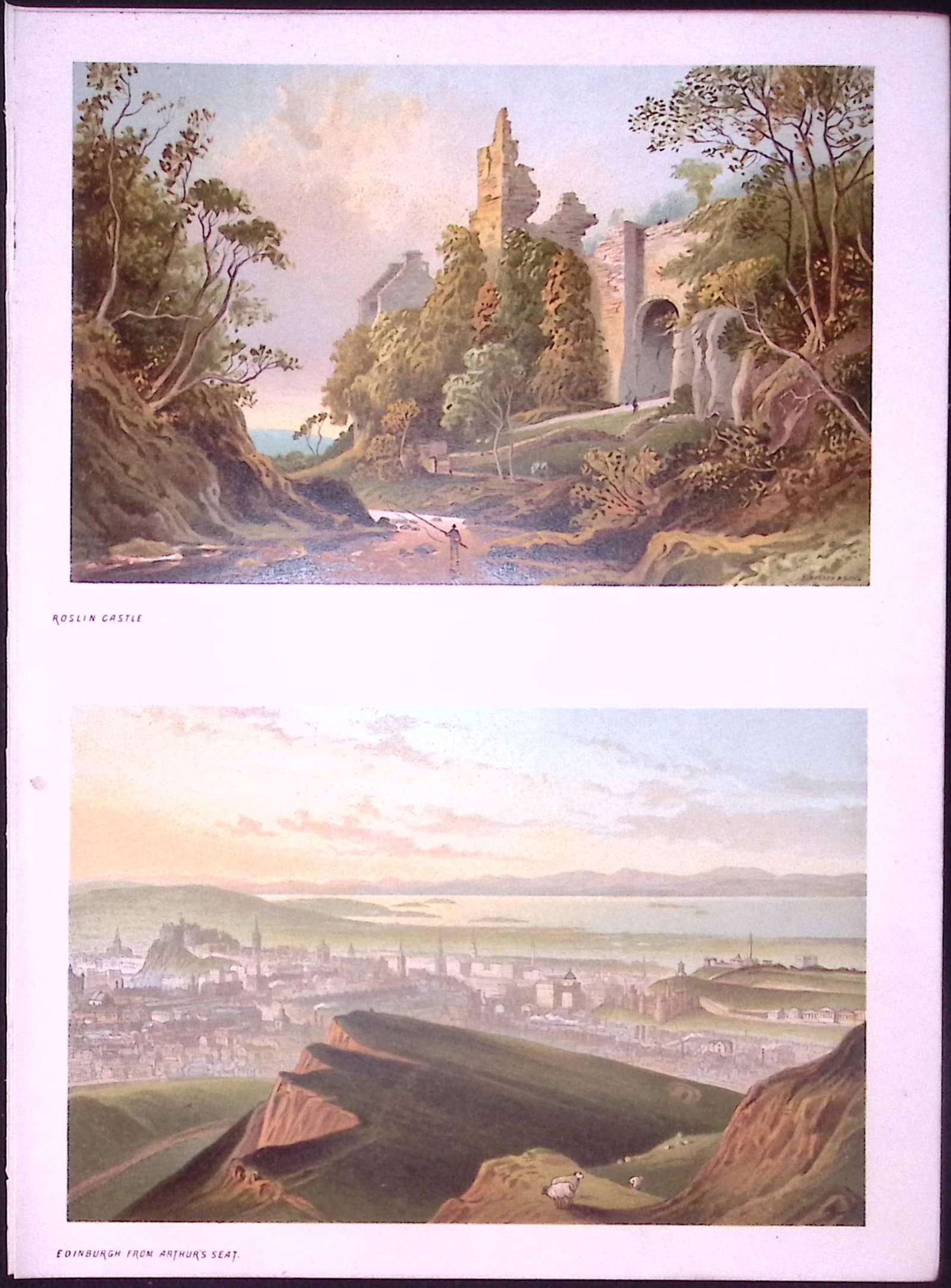 Scotland Edinburgh Arthurs Seat & Roslin Castle Antique Print-10: Title: Scotland Edinburgh Arthurs Seat & Roslin Castle Antique Print-10 Description: This Antique Illustration Has Been Removed from a First Edition of. S
