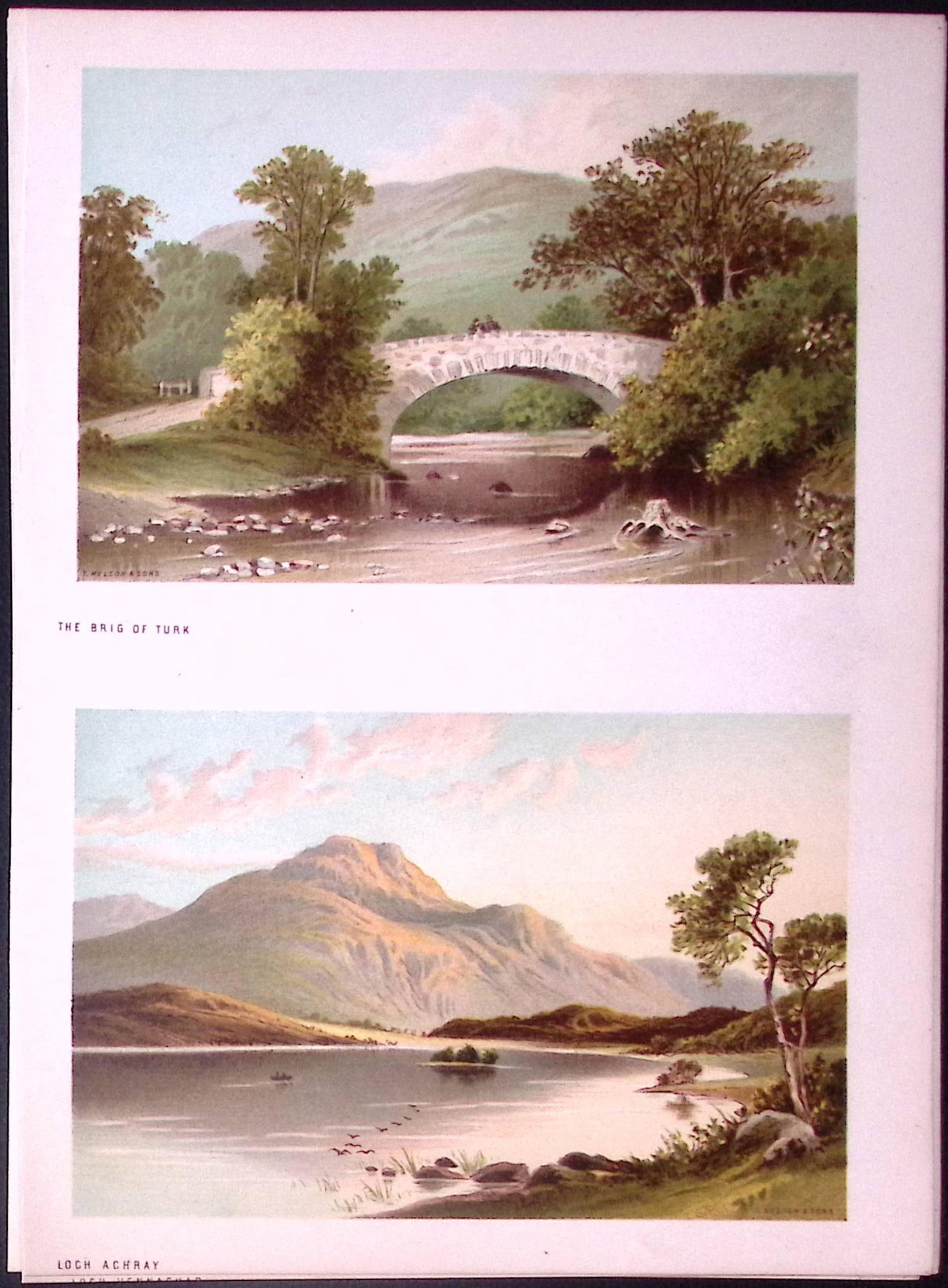 Scotland The Bridge of Turk & Loch Achray Antique Coloured Print-31: Title: Scotland The Bridge of Turk & Loch Achray Antique Coloured Print-31 Description: This Antique Illustration Has Been Removed from a First Edition of.