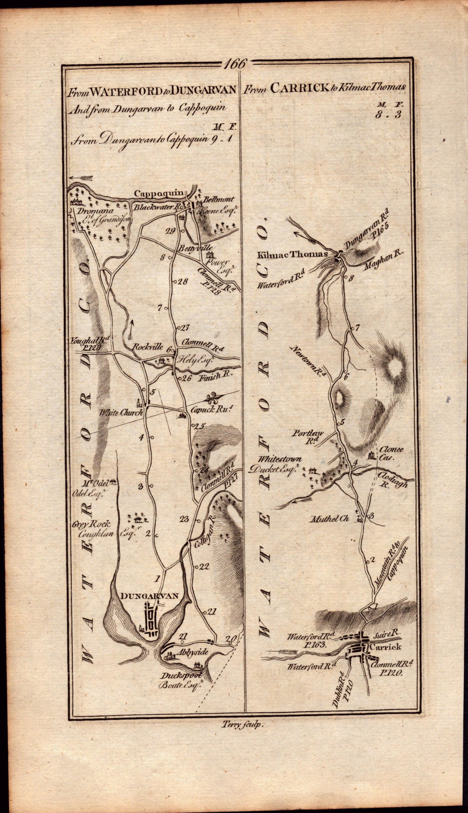Ireland Rare Antique 1777 Map Waterford Dungarvan Carrick-on-Suir-166 - 2